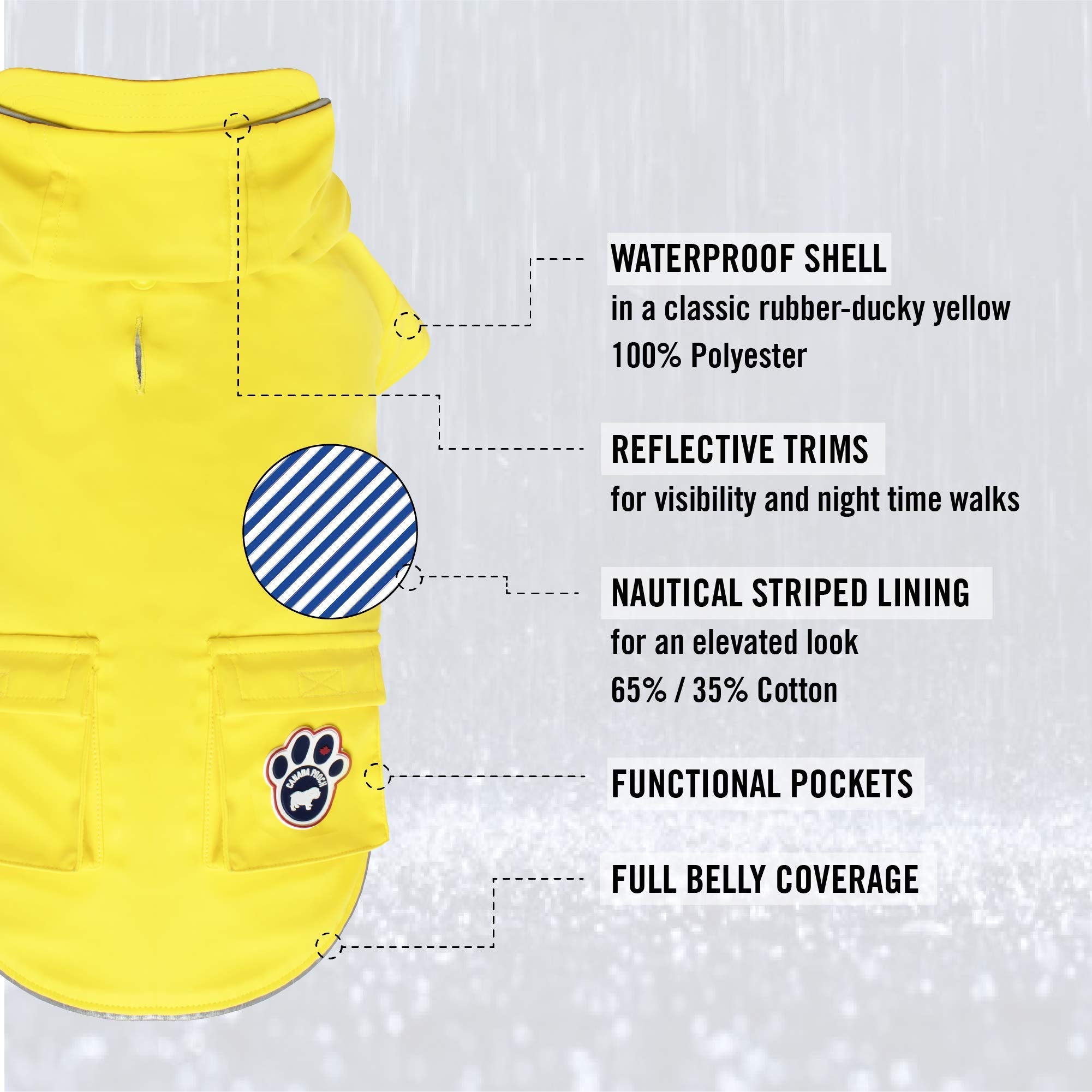 Canada Pooch Yellow Dog Torrential Tracker, X-Large/Xx-Large