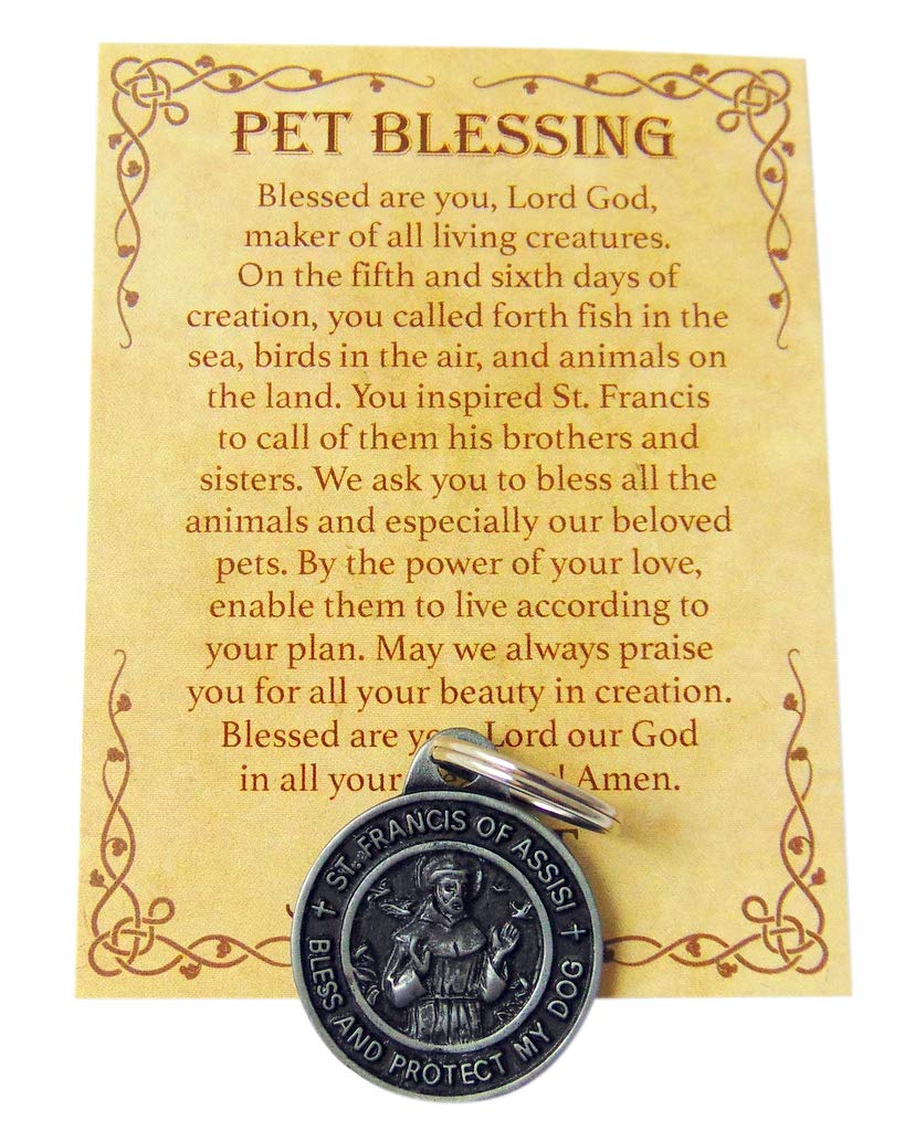 Westman Works St Francis Medal Set For Dogs Collar Pendant With Pet Prayer Gift Boxed
