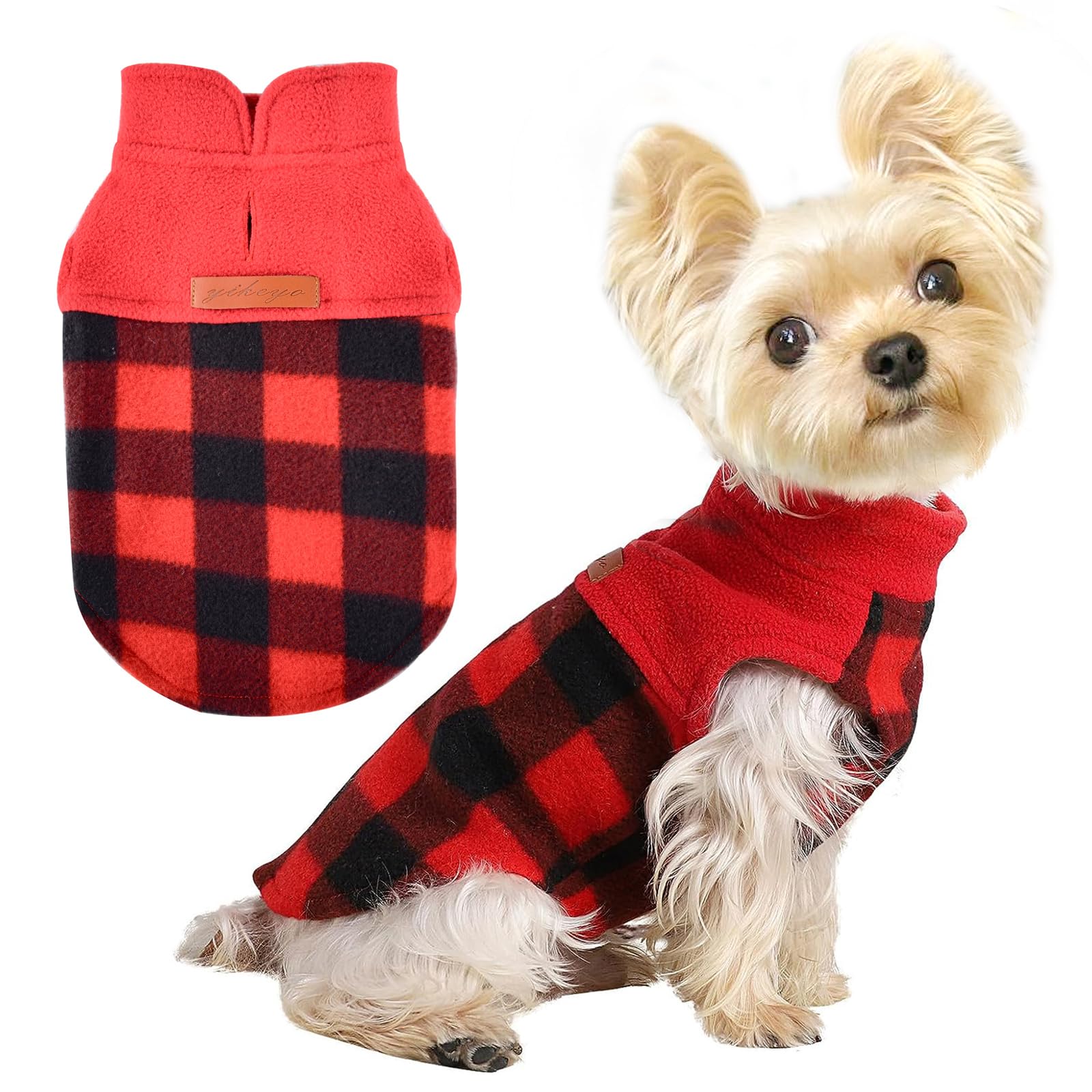 Dog Sweater Vest Fleece Dog Jacket - Winter Dog Clothes For Small Dogs Boy Girl - Dog Sweaters For Small Dogs, Xs, Red