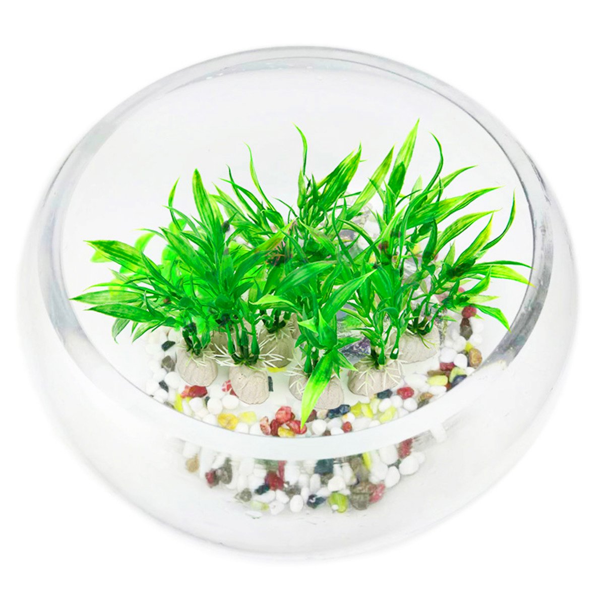 Comsun 10 Pack Artificial Aquarium Plants, Small Size 4 Inch Approximate Height Fish Tank Decorations Home Décor Plastic Green