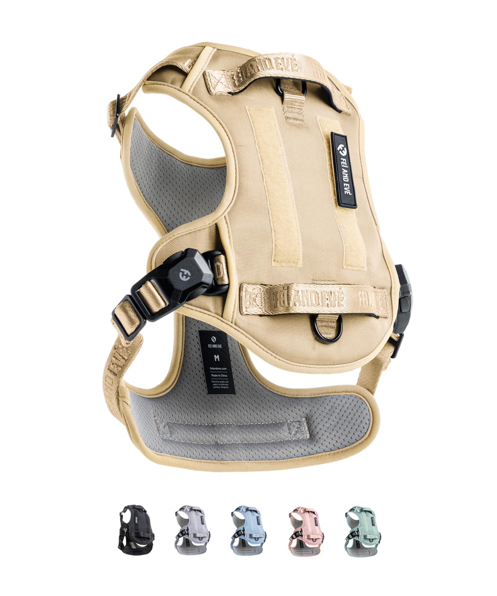 2025 New Edition, Fei & Eve Magease Dog Harness -Patented Magnetic Buckles | 3-Point No-Pull Control | Heavy-Duty 900D Nylon | D