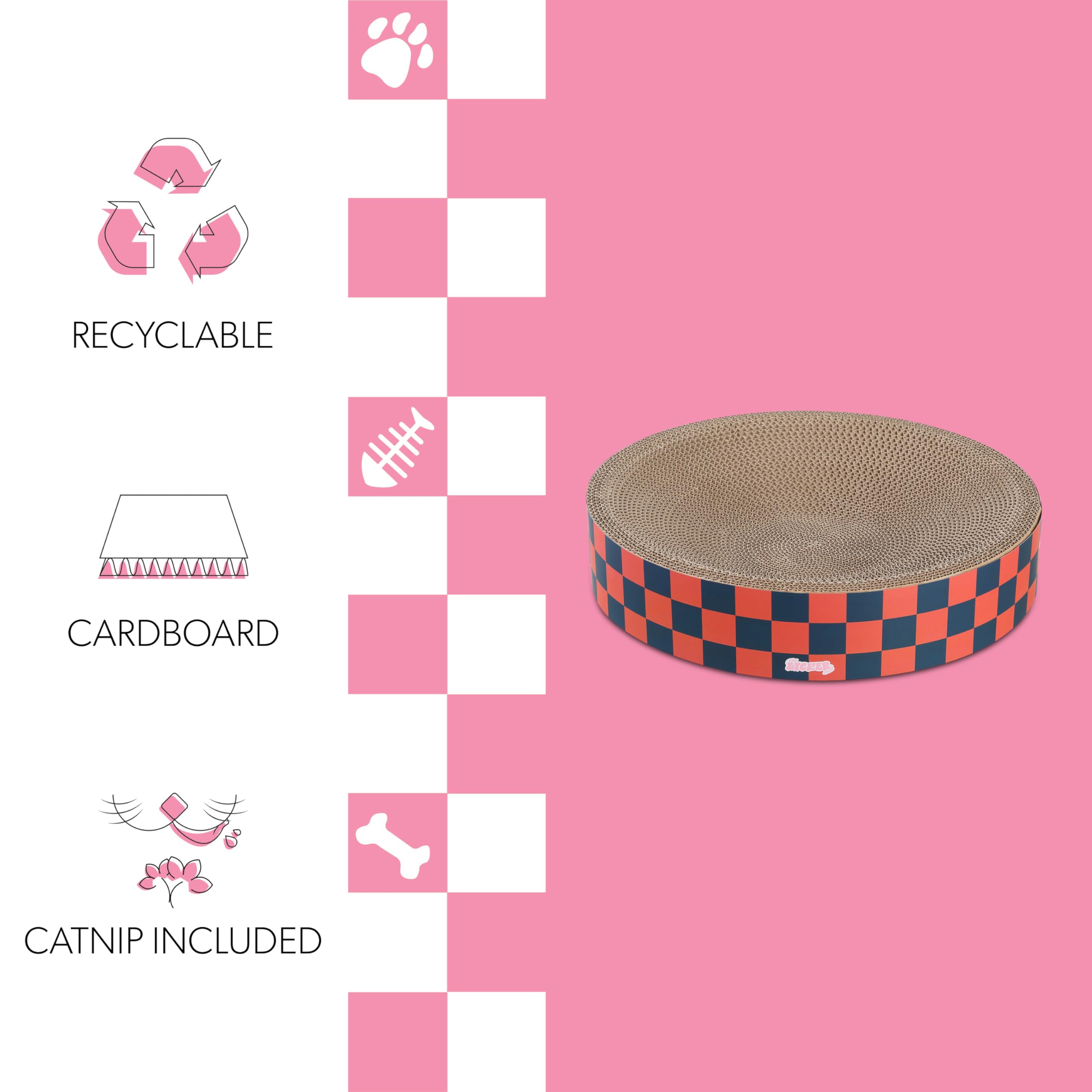 The Licker Store Csr1010D Nelson 20.13 Modern Cardboard Round Bowl Cat Scratcher With Catnip, Berry Cherry