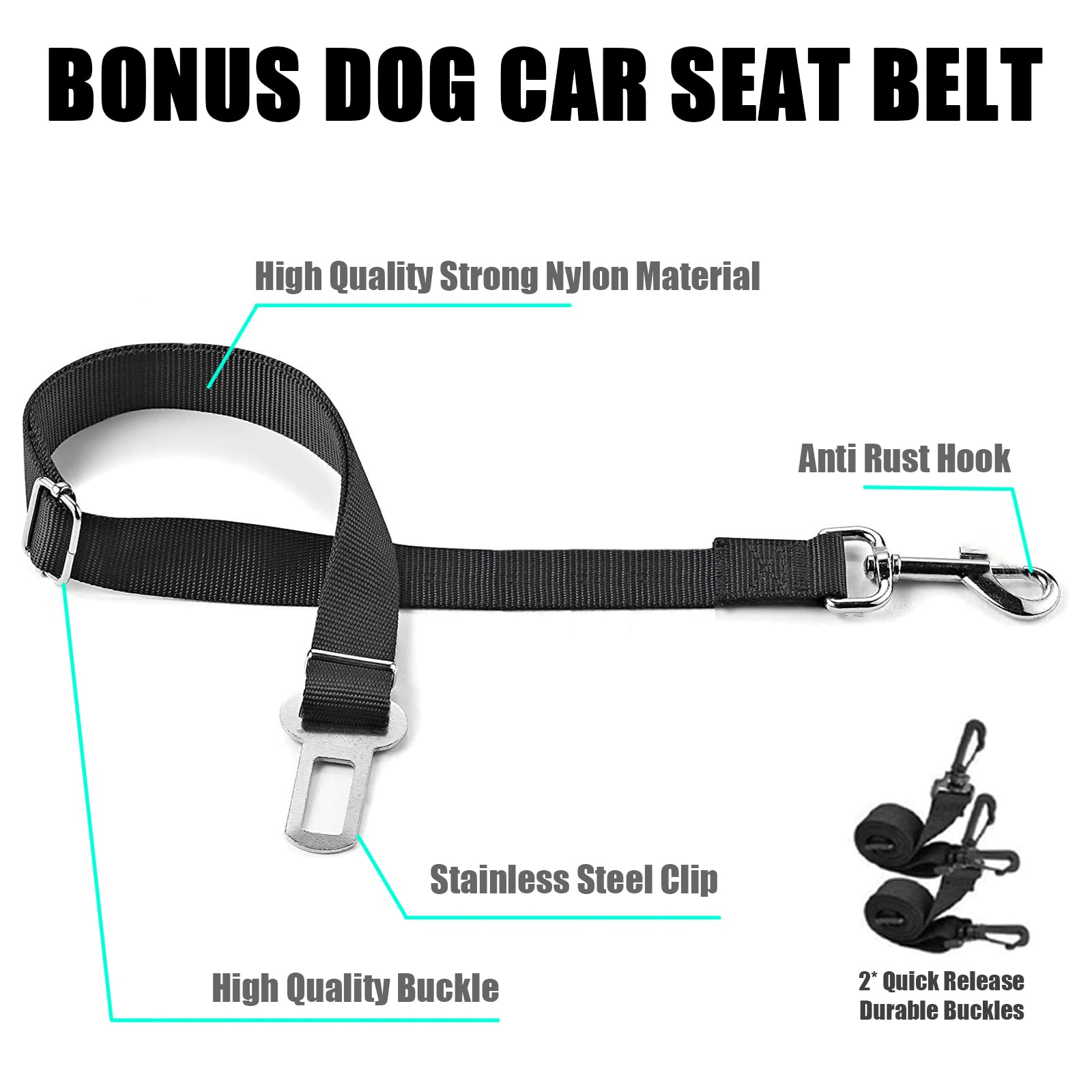 Auldey Dog Car Seat Cover,Waterproof With Mesh Window And Storage Pocket,Durable Scratchproof Nonslip Dog Car Hammock With Universal Size Fits For Cars/Trucks/Suv