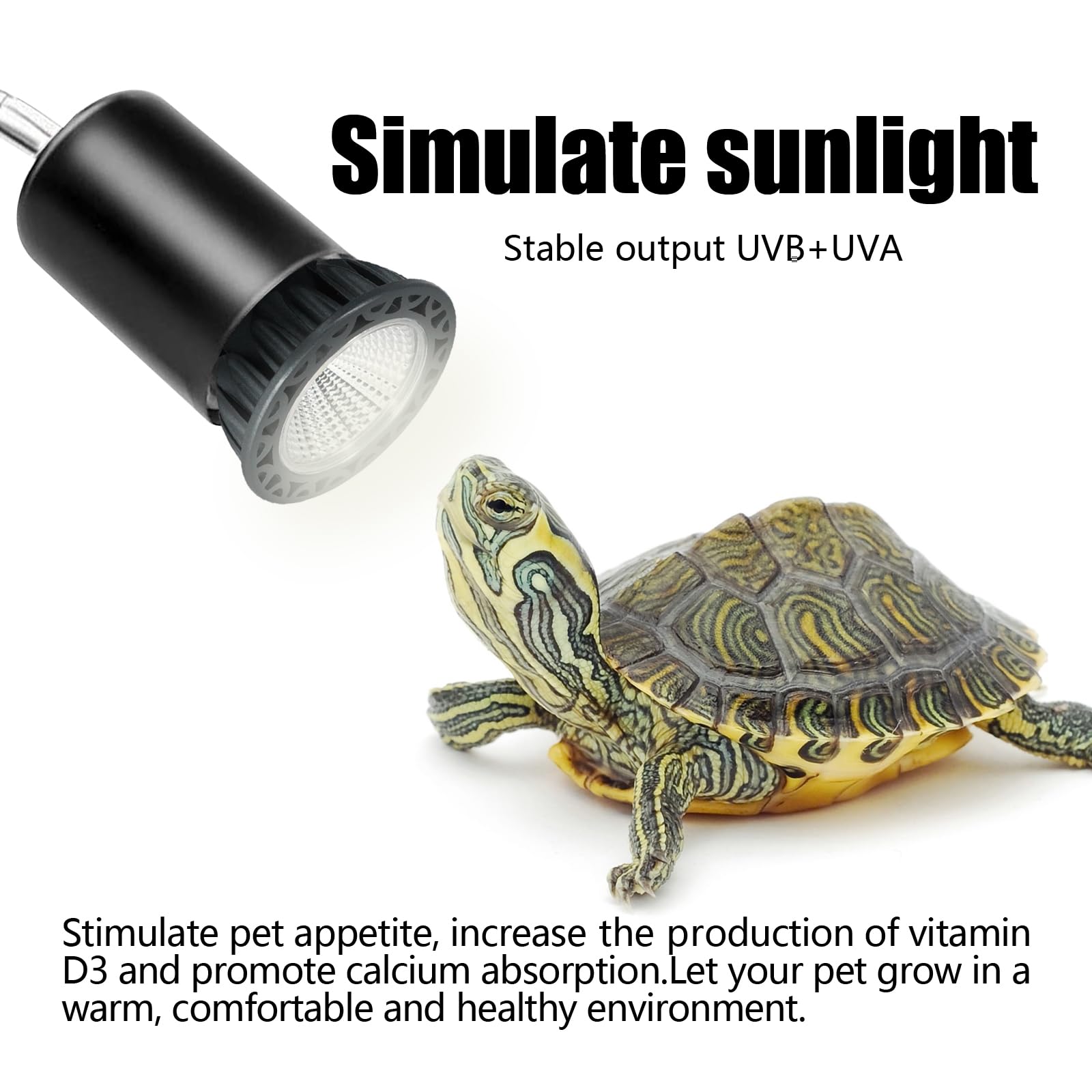 Mclanzoo Uvb Reptile Light High Intensity Led Bulb 3W 10.0 Turtle Calcium Lamp Full Spectrum Sun Heat Lamp For Desert Reptile,Tu