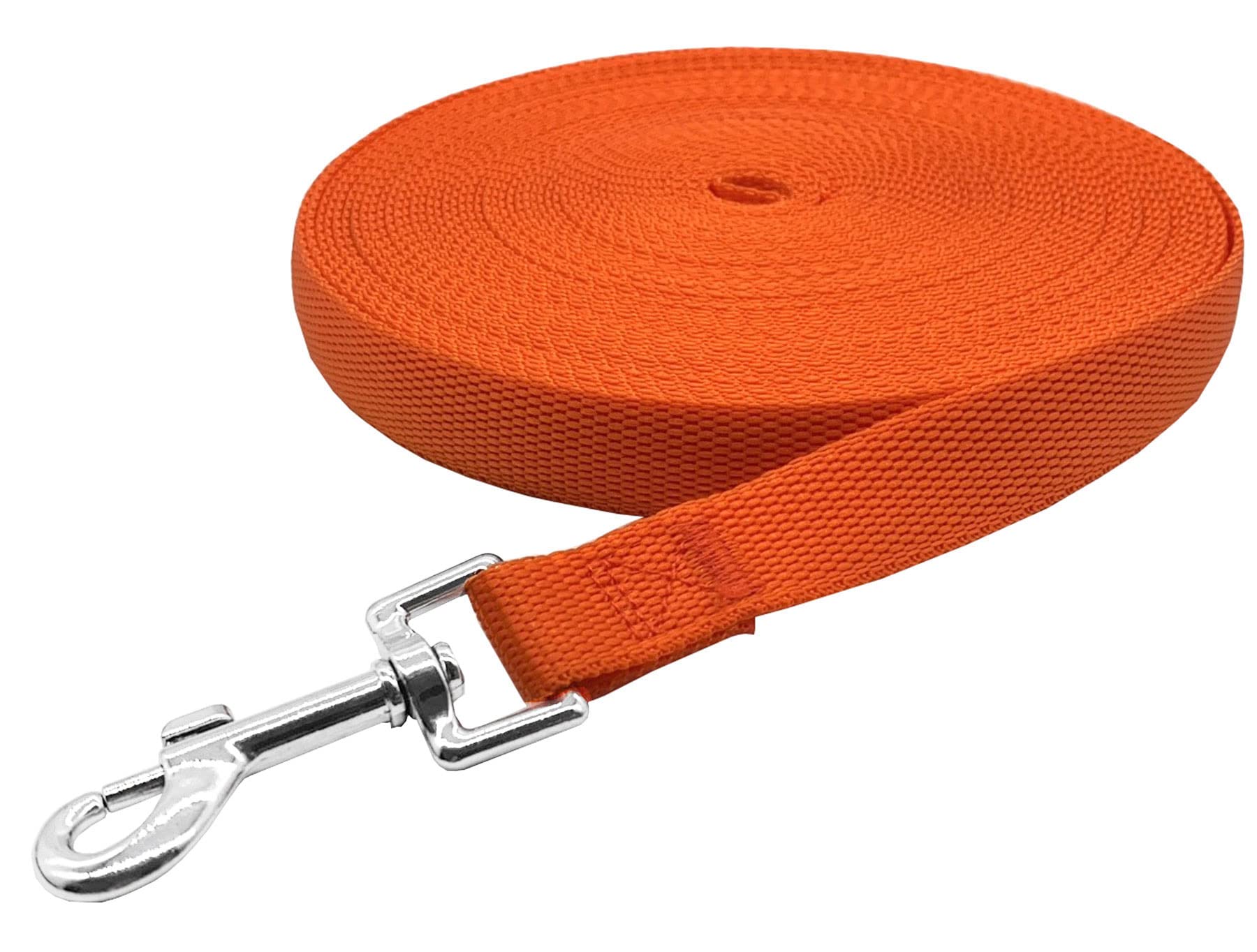 Nylon Training Dog Leash For Small Medium Large Dogs, 15Ft 20Ft 30Ft 50Ft Long Leash Dog/Puppy Lead For Obedience Recall Training, Camping (50Ft, Orange)