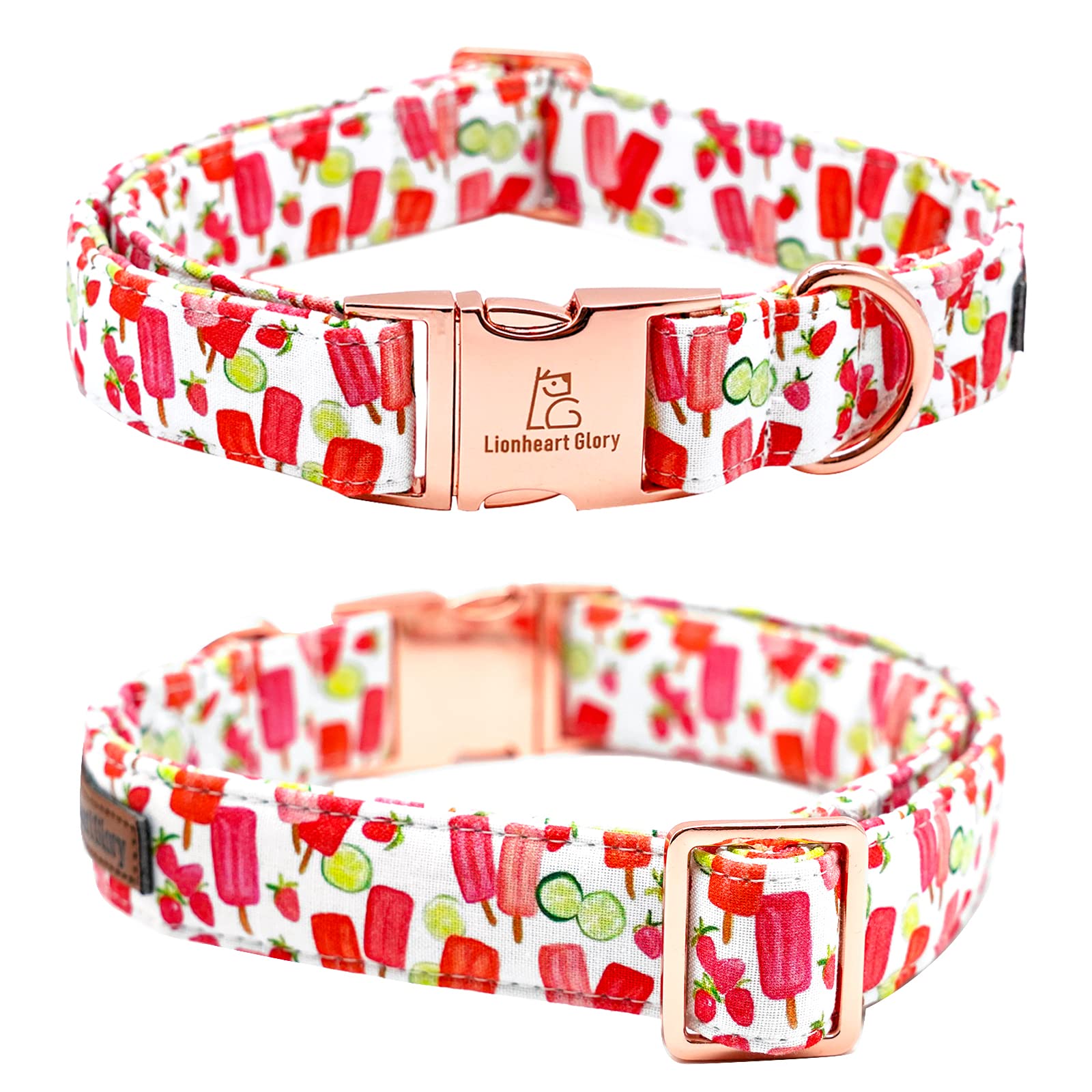 Lionheart Glory Popsicle Print Dog Collar - Soft, Durable, Adjustable For Small Dogs - Spring/Summer Cute Collar Gift