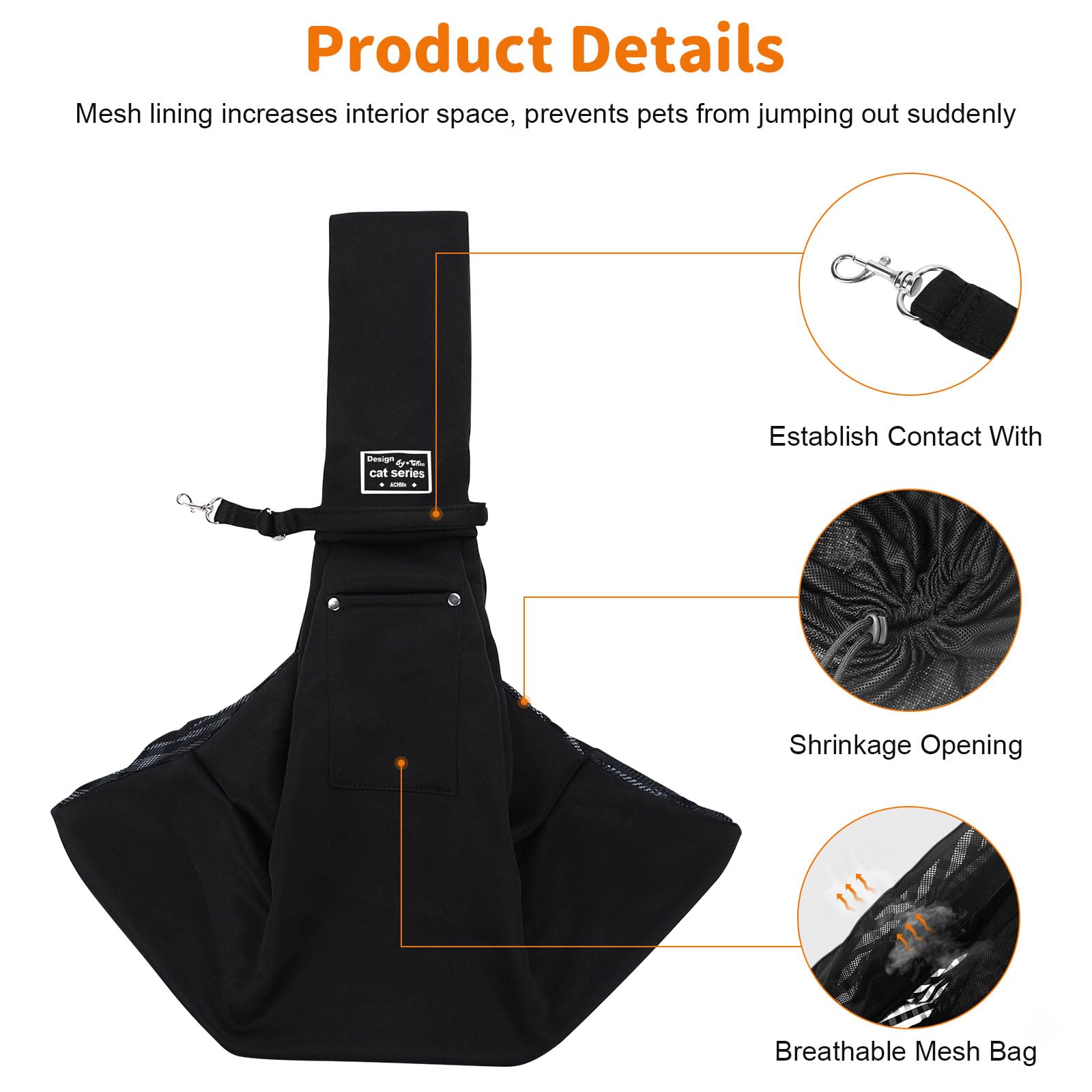 Aerkine Dog Carriers Sling For Small Dogs - Puppy Carrier Sling For 0-15 Lbs Pets, Carrying Bag For Travel, Hands-Free Daily Wal
