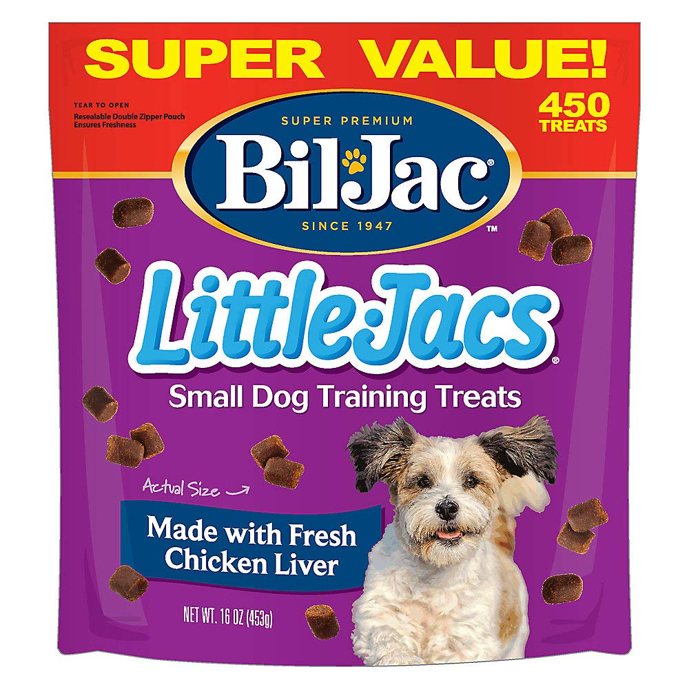 BilJac Little Jacs Small Dog Training Treats  Soft Chicken Liver Dog Treats for Puppy Rewards  Real Chicken, No Fillers, 16oz