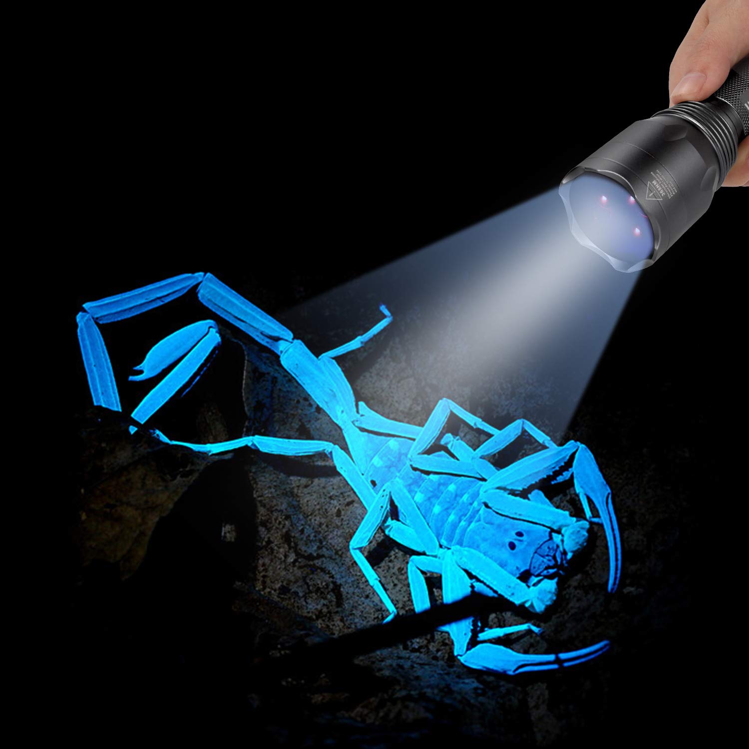 Lumenshooter S3 365Nm Uv Flashlight With 3 Leds, Rechargeable Black Light Torch For Resin Curing, Rocks Searching, Scorpion & Pet Urine Finding