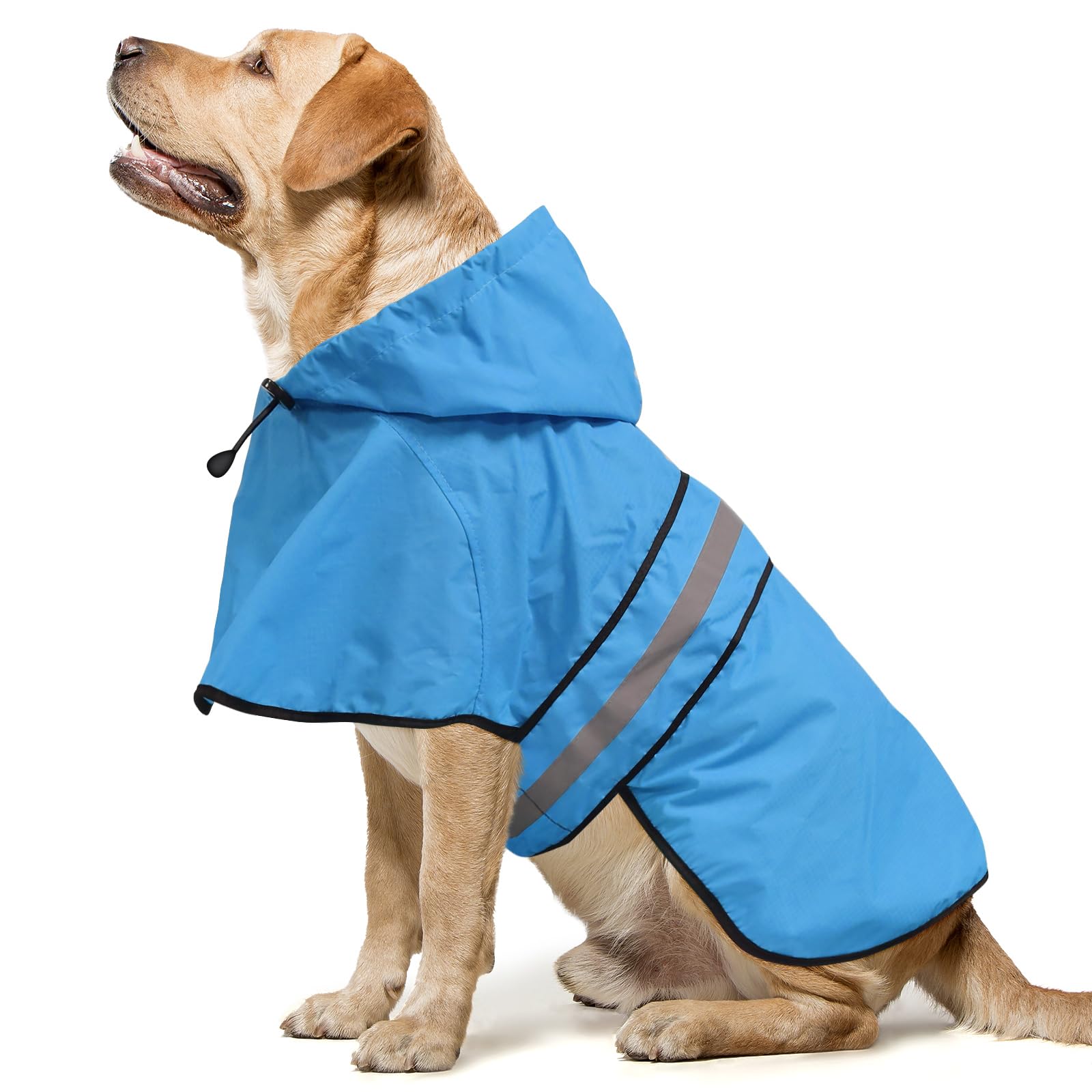 Domagiker Waterproof Dog Raincoats - Adjustable Lightweight Pet Rain Coat Dog Slicker Poncho, Safety Dog Raincoats With Reflecti