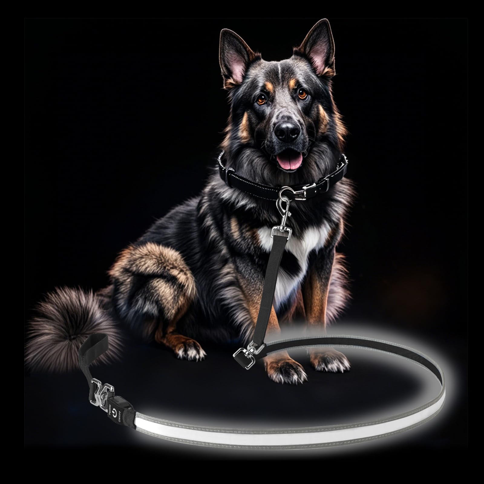 Petisay Led Dog Leash - Rechargeable, Waterproof & Reflective, 6Ft Tangle-Free For Night Walking(White)