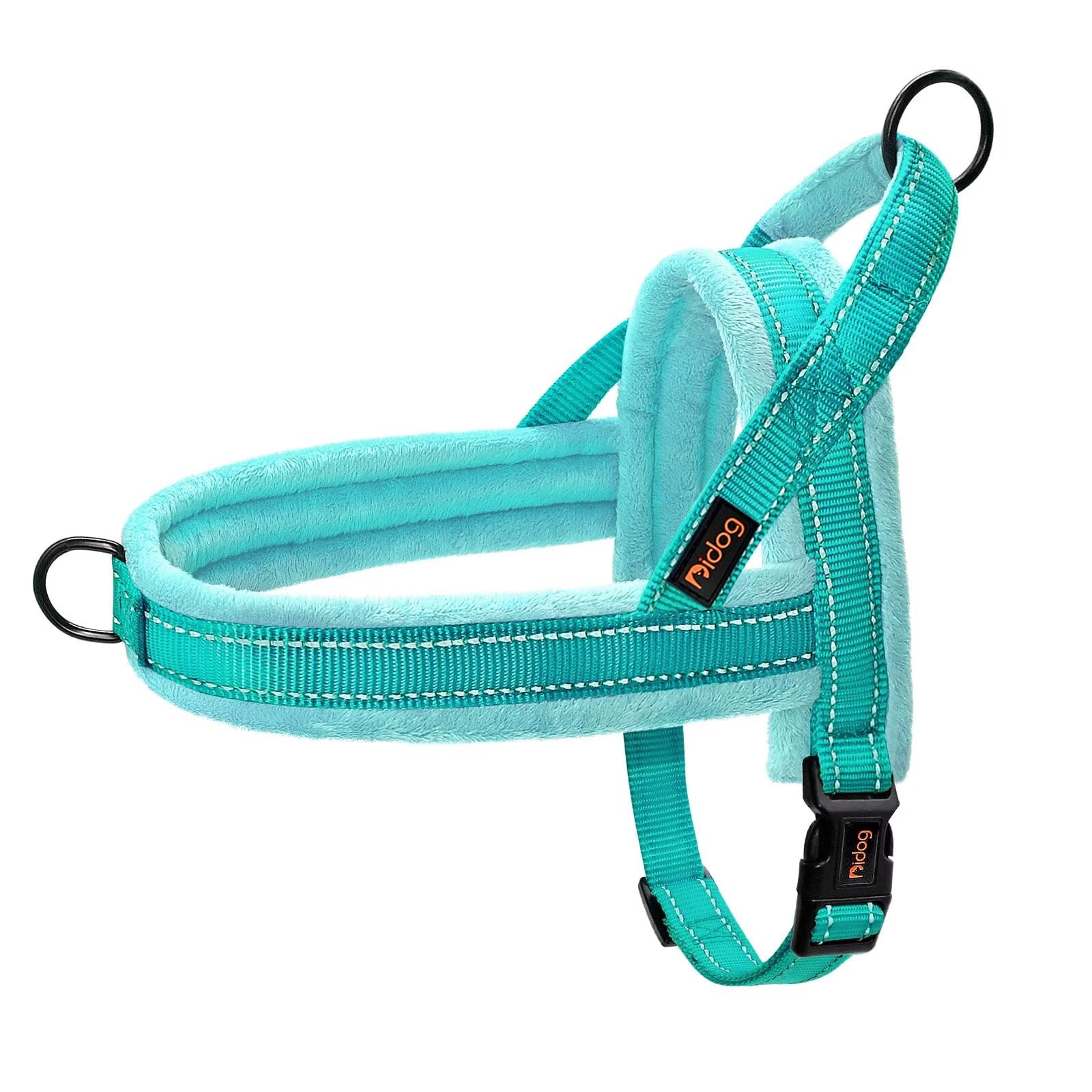 Didog Soft Flannel Padded Dog Vest Harness,Escape Proof/Quick Fit Reflective Dog Strap Harness, Easy For Training Walking(Xs:Che