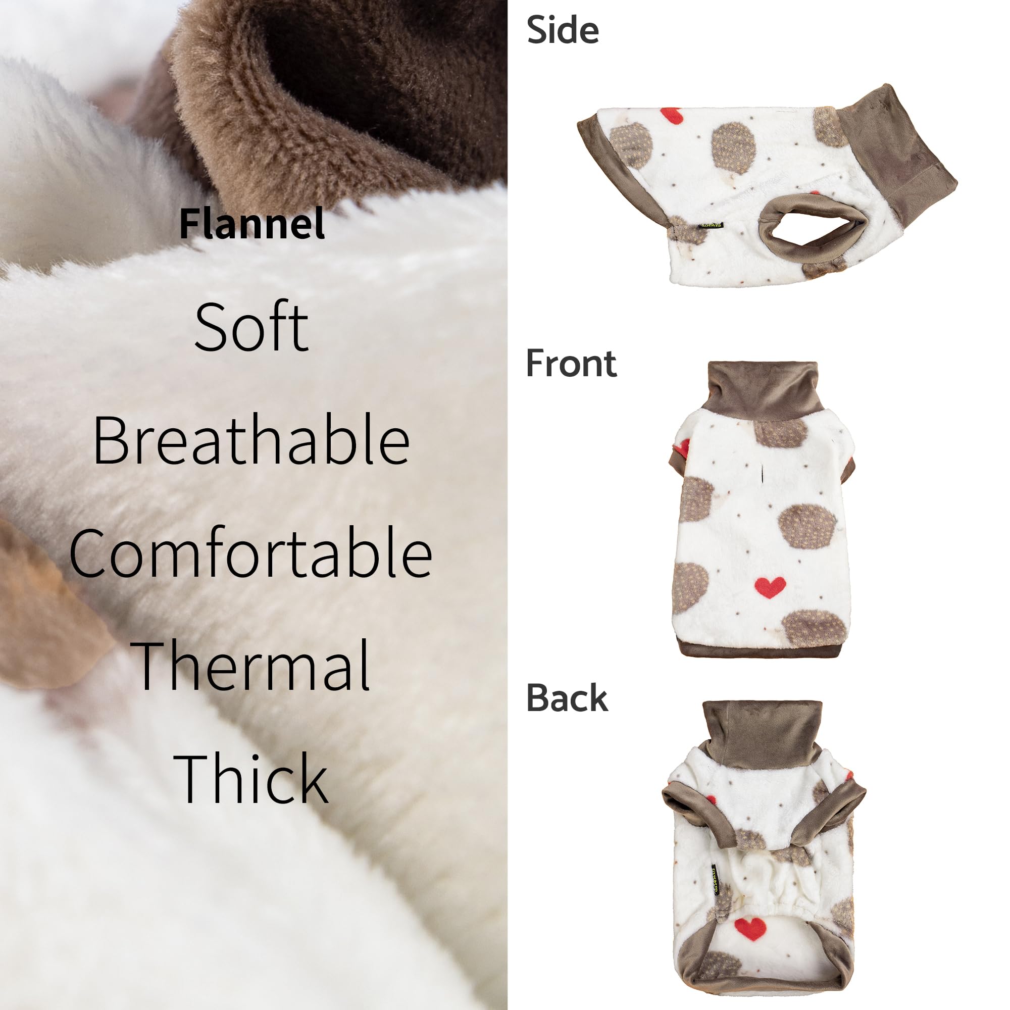 Fitwarm Cute Hedgehogs Turtleneck Dog Sweater, Thermal Dog Winter Clothes for Small Dogs Boy Girl, Cozy Dog Cold Weather Coat, D