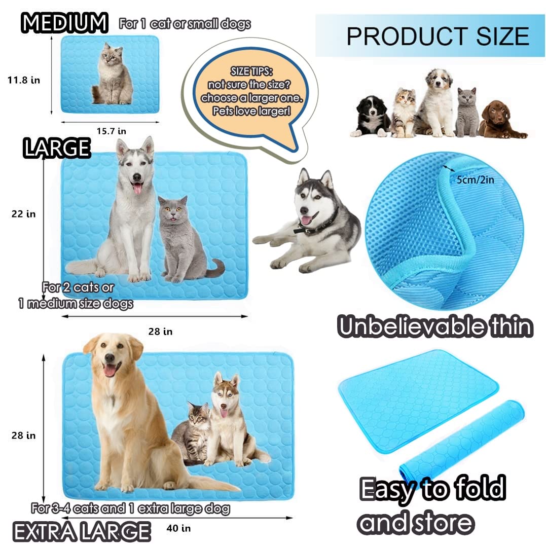 Somoya Dog Self Cooling Mat Pet Washable Cooling Pads Blanket Sleeping Kennel Mat,Ice Silk Sleep Mat Pad Non-Toxic Breathable Sl