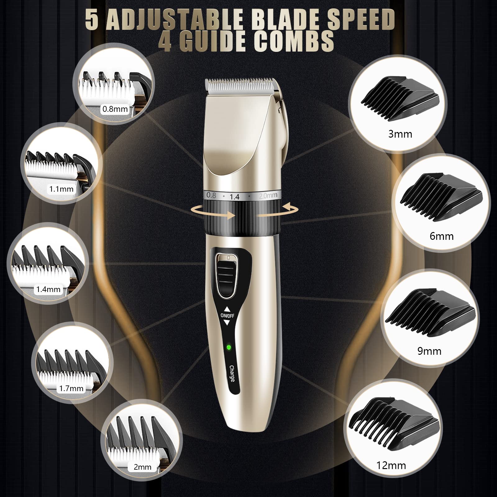 Zikillya?Dog Clippers For Grooming,Dog Grooming Kit For Grooming Thick Coats Dog Shears Rechargeable Dog Grooming Clippers,Suitable For Large Long-Hair Dogs