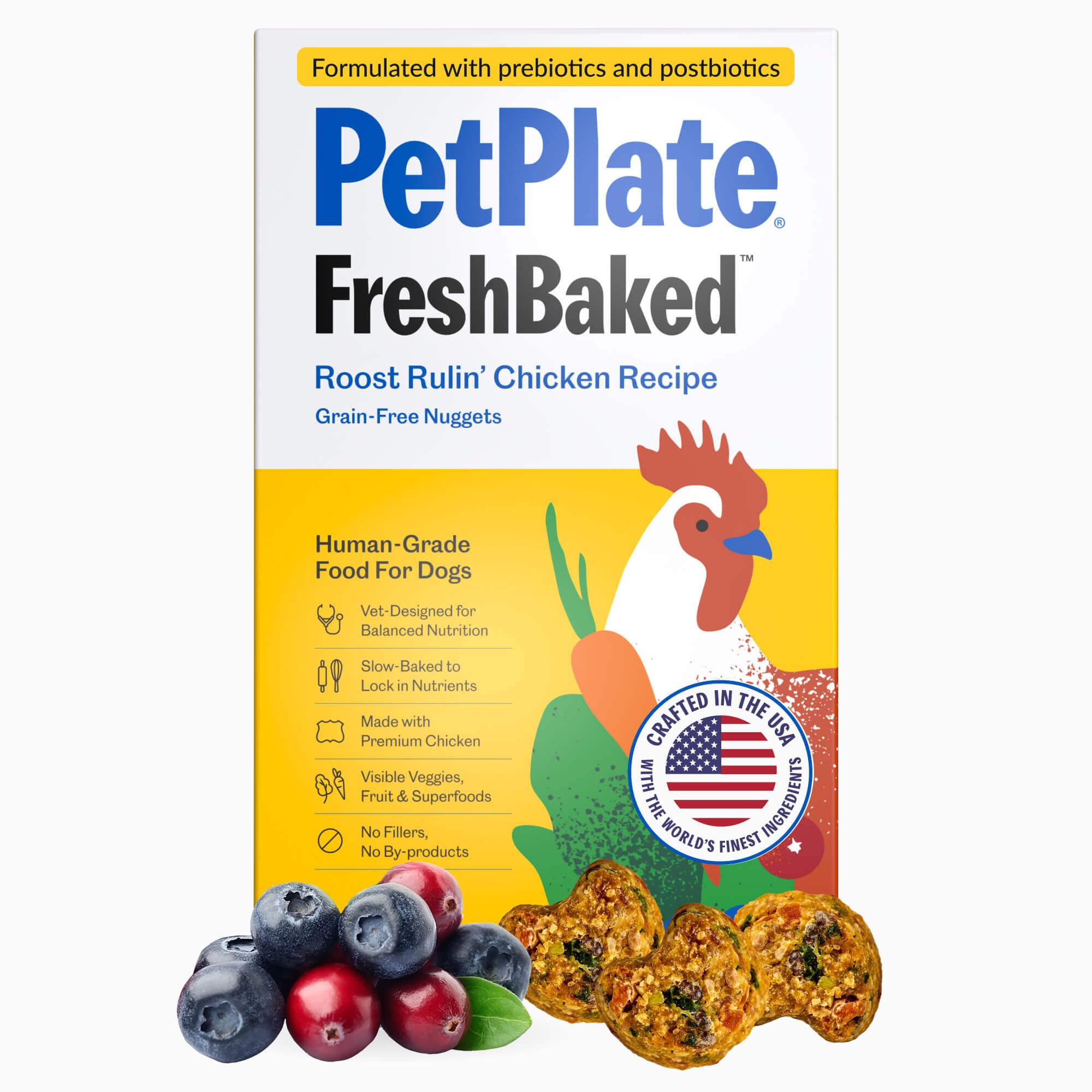 PetPlate Roost Rulin Chicken FreshBaked Dry Dog Food, Gently Baked and Air-Dried Human Grade Dog Food, Formulated with Prebioti