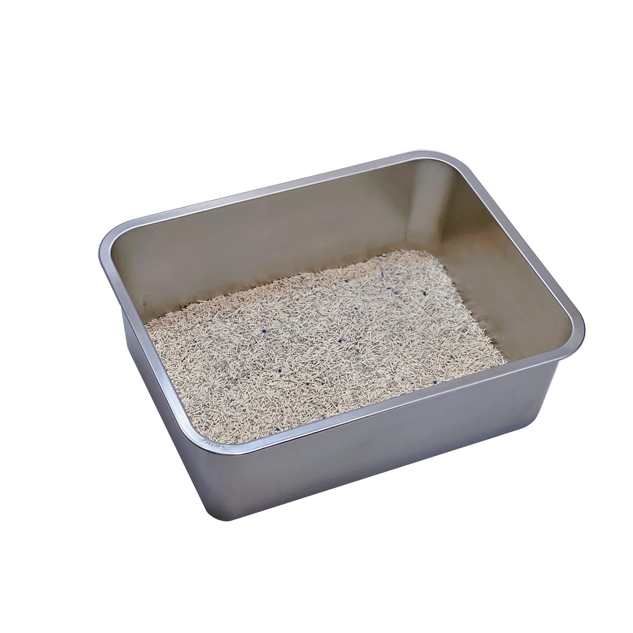 Kunwu Stainless Steel Cat Litter Box 20''X14''X4'', Corrosion Resistant Easy Clean No Odor Durable Pan (L (20''X14''), 4'' Deep)