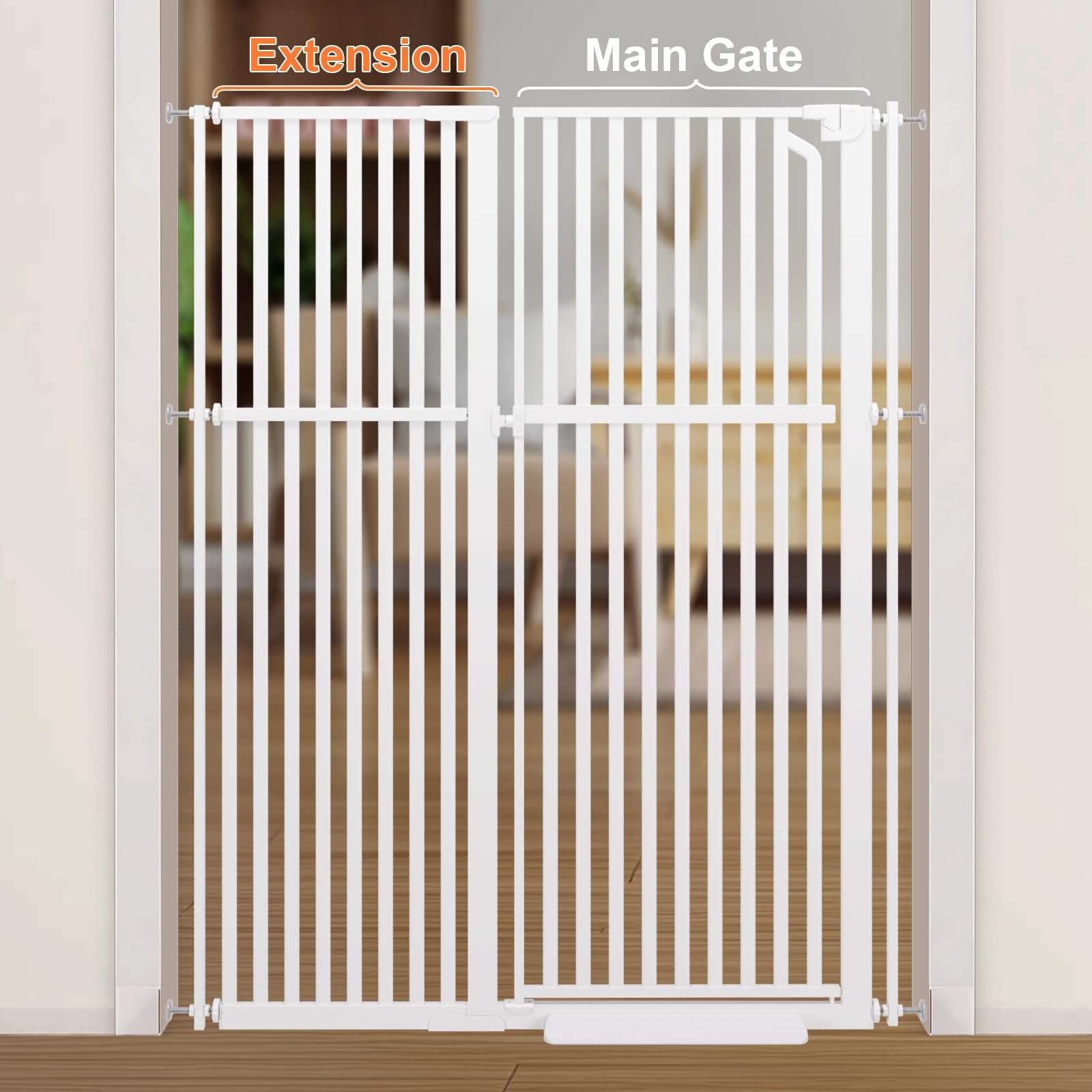 Senneny 63    Extra Tall Cat Gate Extension Kit, 15.74 Inch, White