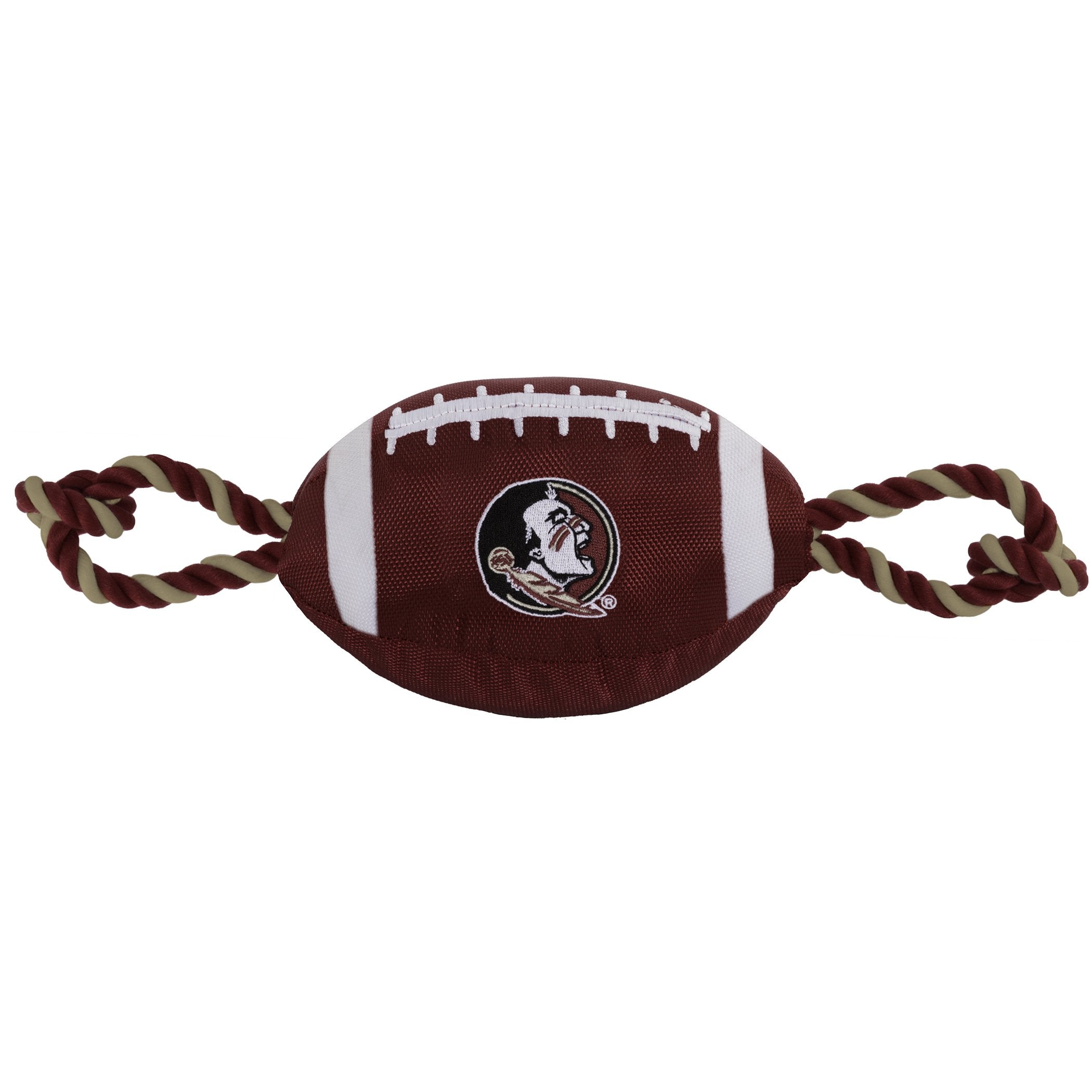 Pets First NCAA Florida State Seminoles Football Dog Toy, Tough Quality Nylon Materials, Strong Pull Ropes, Inner Squeaker, Coll
