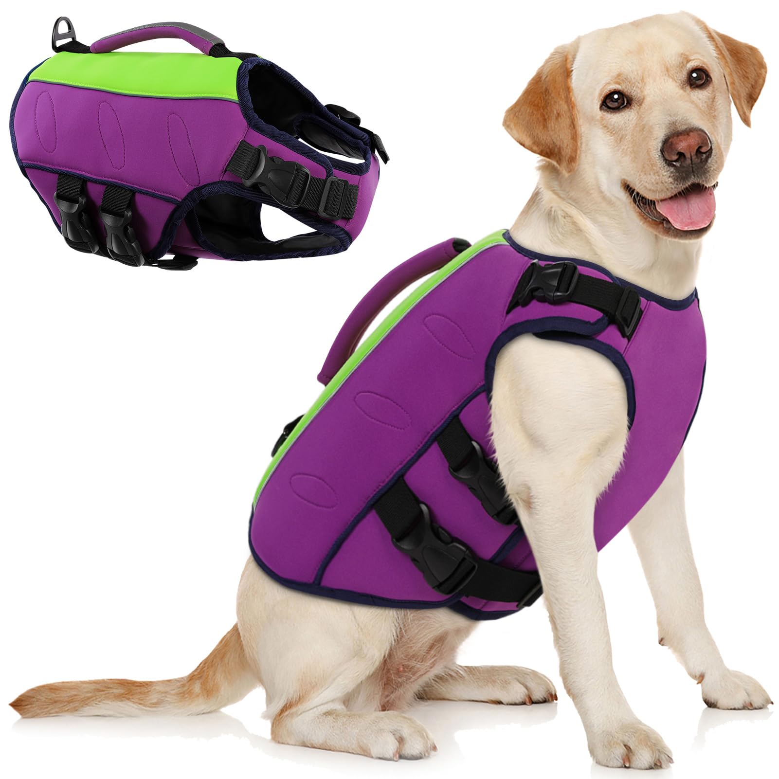 Aofitee Dog Life Jacket Small, Dog Life Vest For Swimming Boating, Ripstop Dogs Swimming Vest With Rescue Handle And Superior Bu
