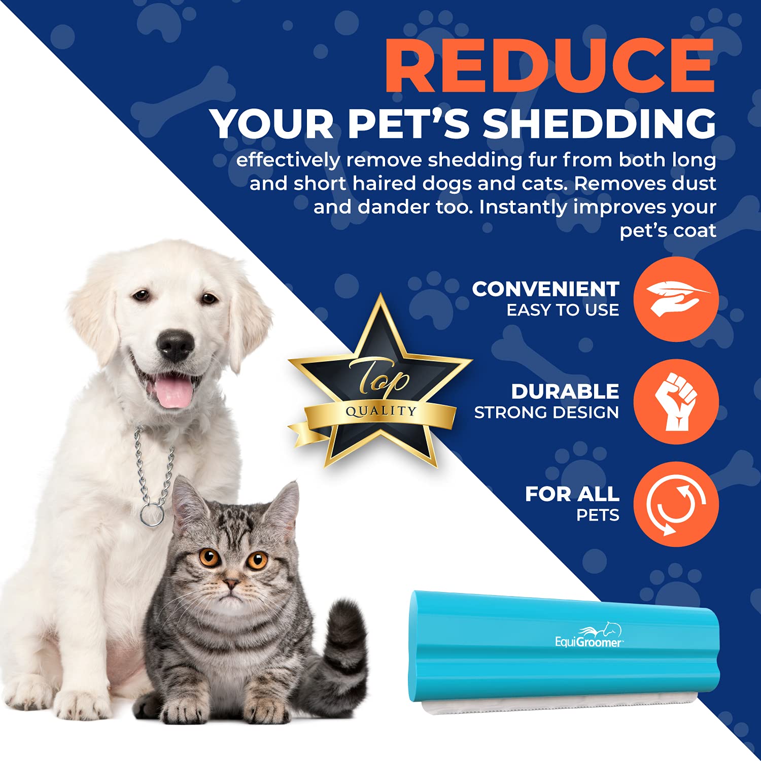 EasyGroomer Deshedding Brush for Dogs Cats | Turquoise | Undercoat Tool for Large and Small Pets | Comb Removes Loose Dirt, Hair