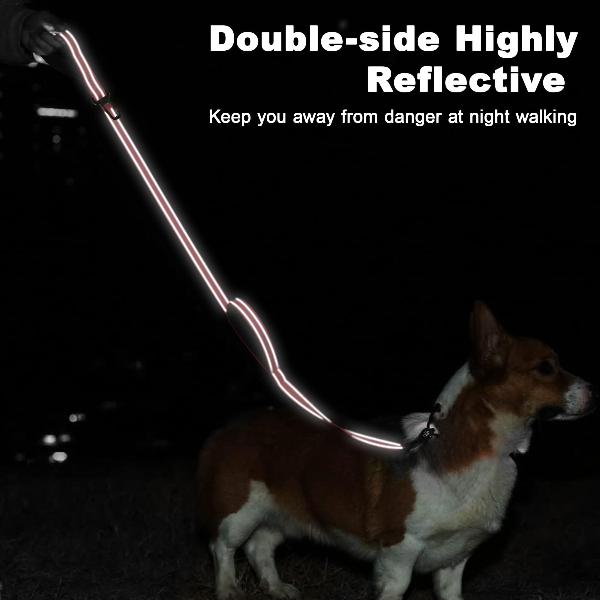 6 Foot Red Dog Leashes For Large Medium And Small Breed Dogs That Pull,Reflective Nylon Heavy Duty Dog Leash With 2 Comfortable