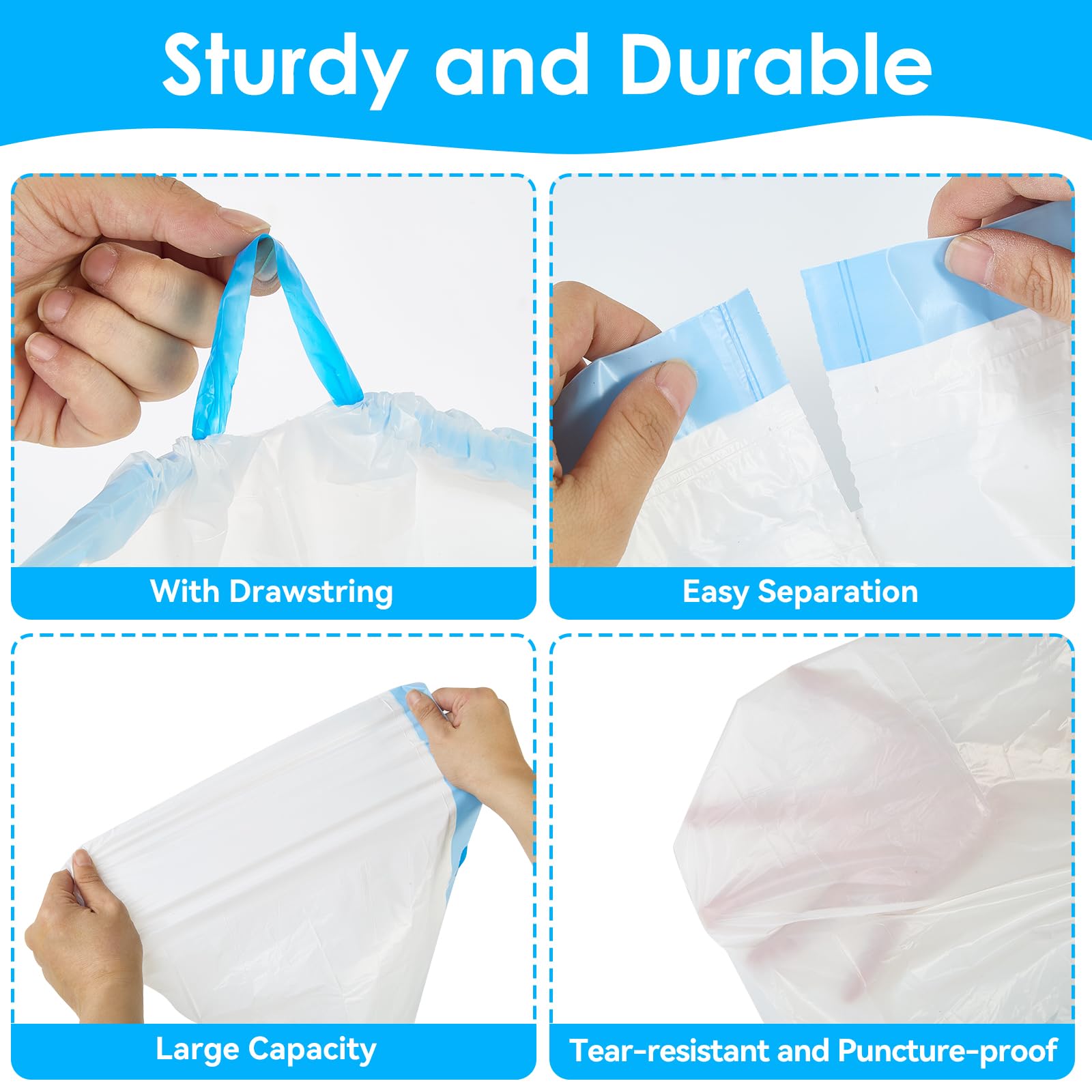 Cat Litter Bags 120 Count, 21.65''X11.8''Drawstring Close Litter Box Liners For Automatic Cat Litter Box,Cat Poop Bags,Easy To C