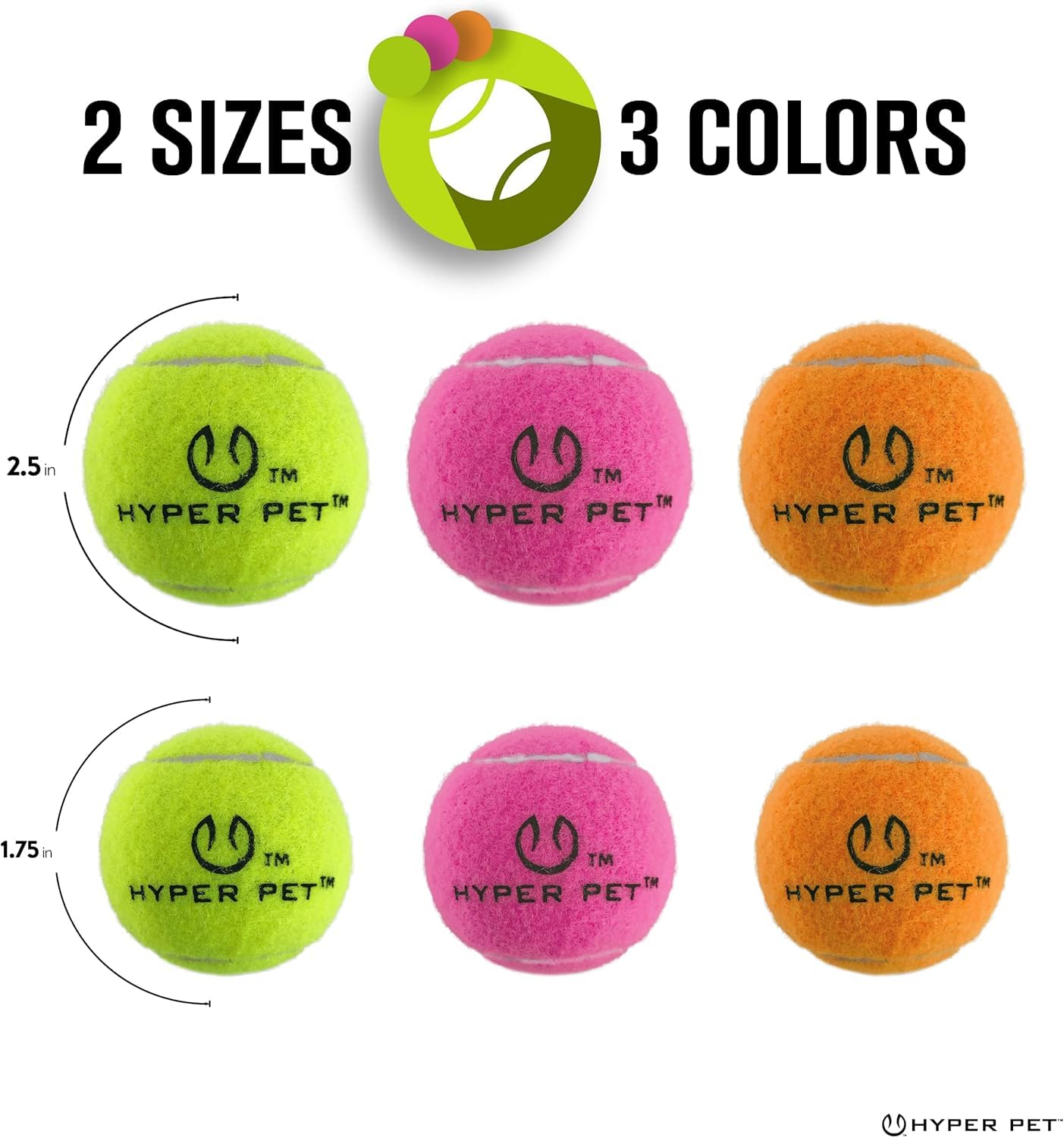 Hyper Pet Mini Tennis Balls For Dogs (Pet Safe Dog Ball For Exercise & Training, Interactive Toys Work With Hyper Pet K9 Kannon Mini Launcher - 4 Pack Mini Green
