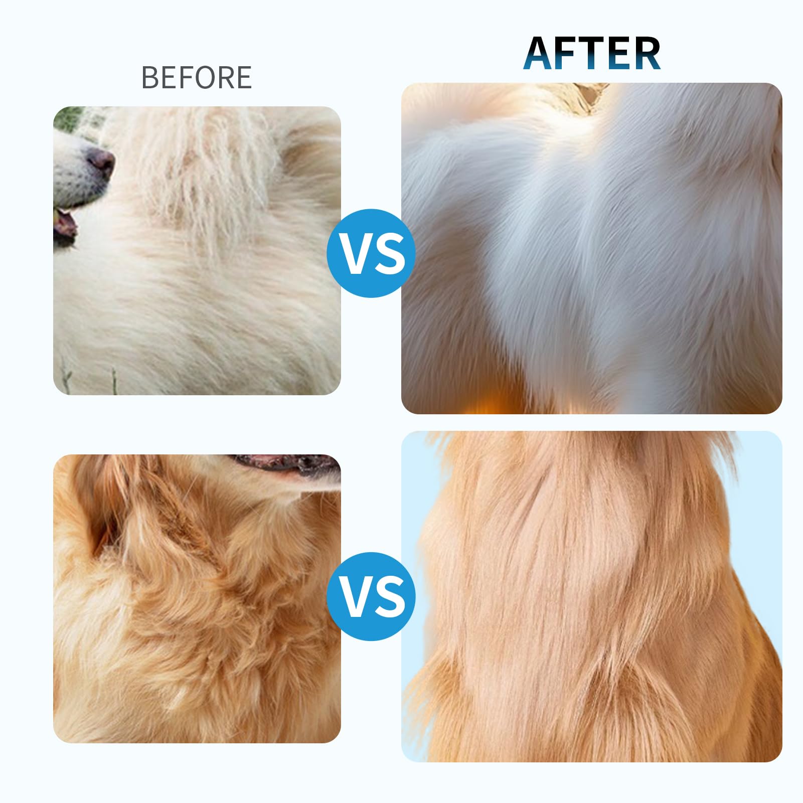 Pjordo Dog Detangler Spray, Natural Dog Leave In Conditioner Spray With Deshedding Brush And Metal Comb, For Grooming And Mat Re
