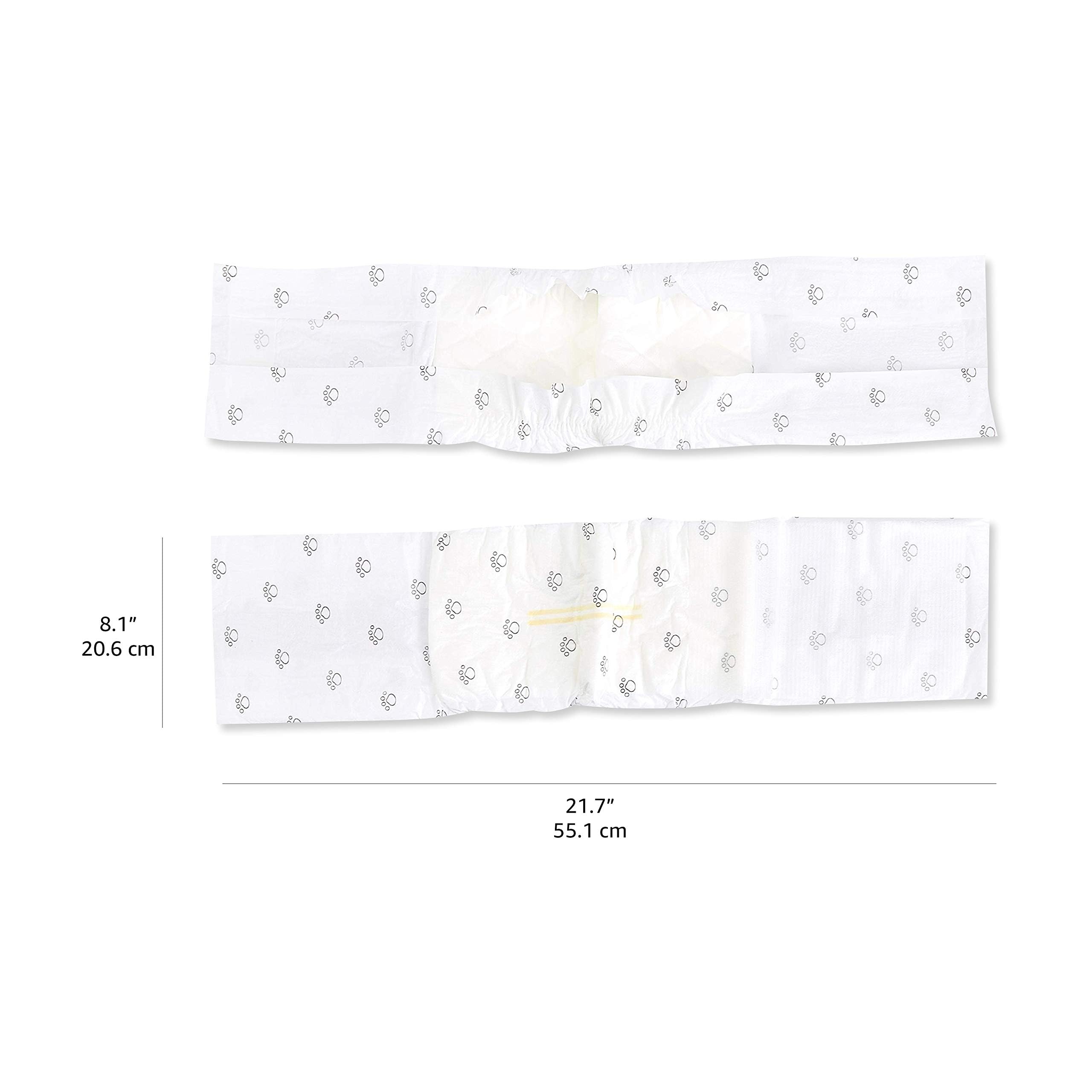 Amazon Basics Male Dog Diapers, 30 Count, Small, Ultra Absorbent Disposable Wrap With Secure Fit, Leakproof And Comfortable