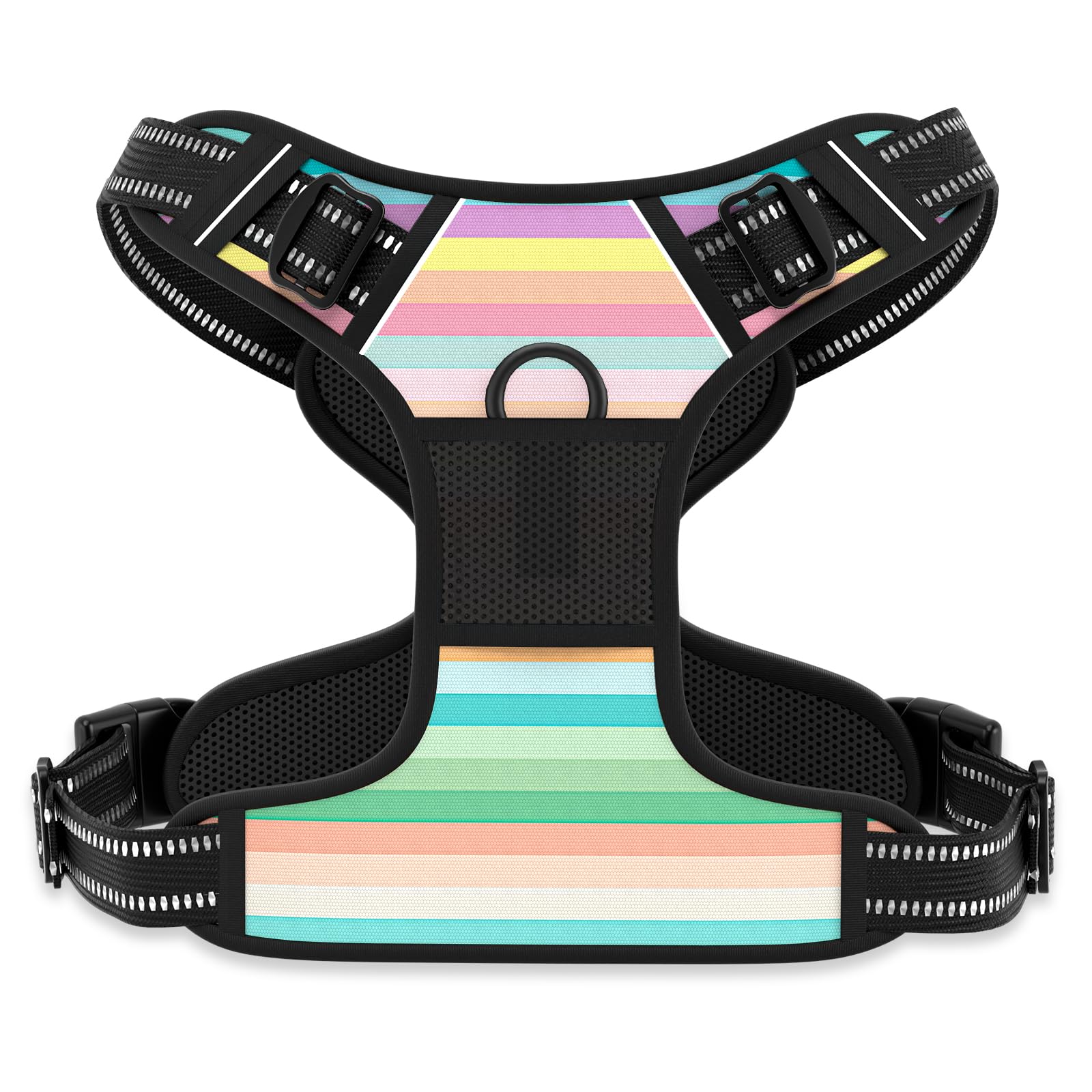 Rnivvi No Pull Dog Harness, Cute Reflective Extra Small Sized Puppy Harness, Adjustable Soft Padded Vest for Small Dogs, Cats, H