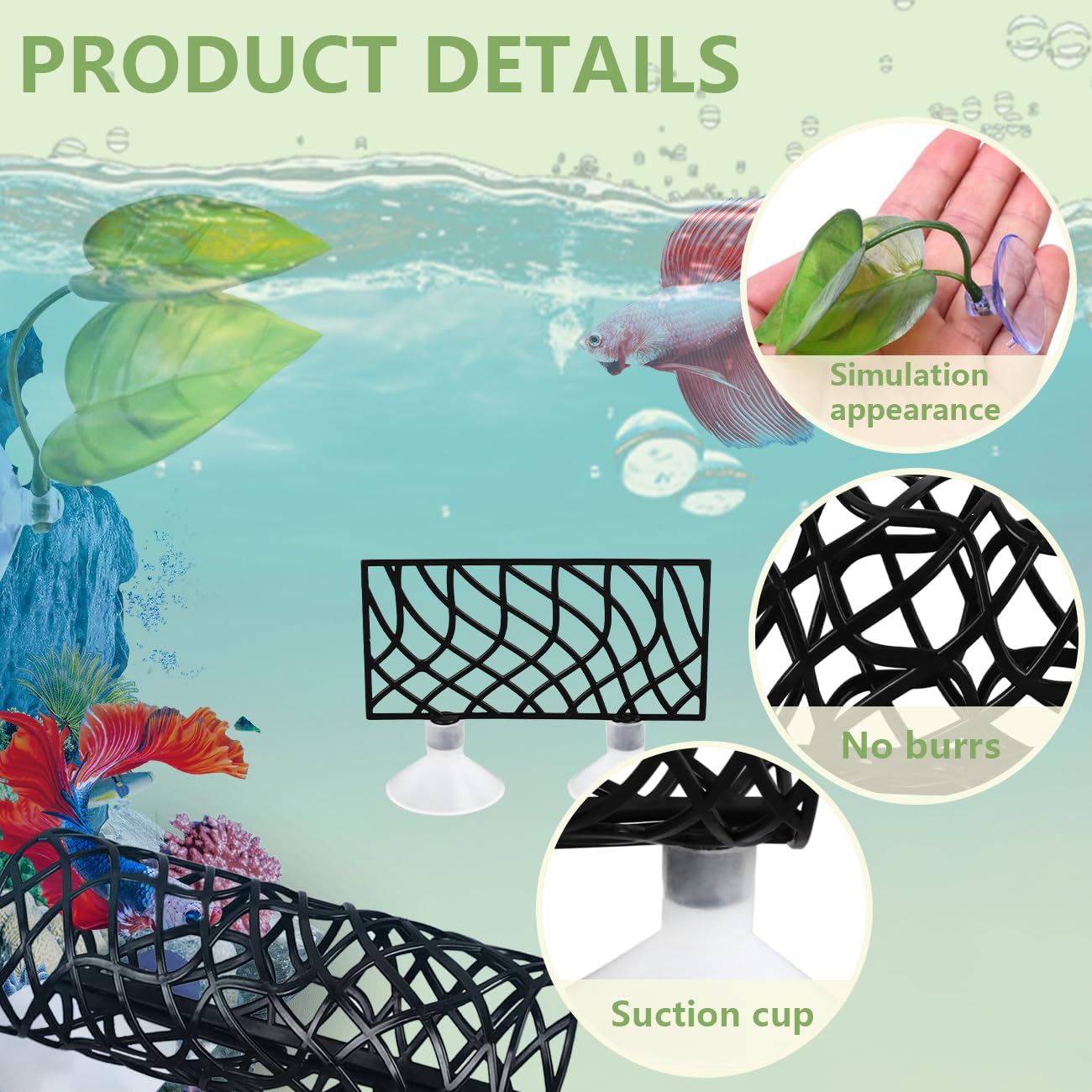 Betta Fish Tunnel Tube Betta Fish Toys Fish Tank Accessories Betta Fish Leaf Pad for Betta Hammock Tube House Small Fish Shrimp