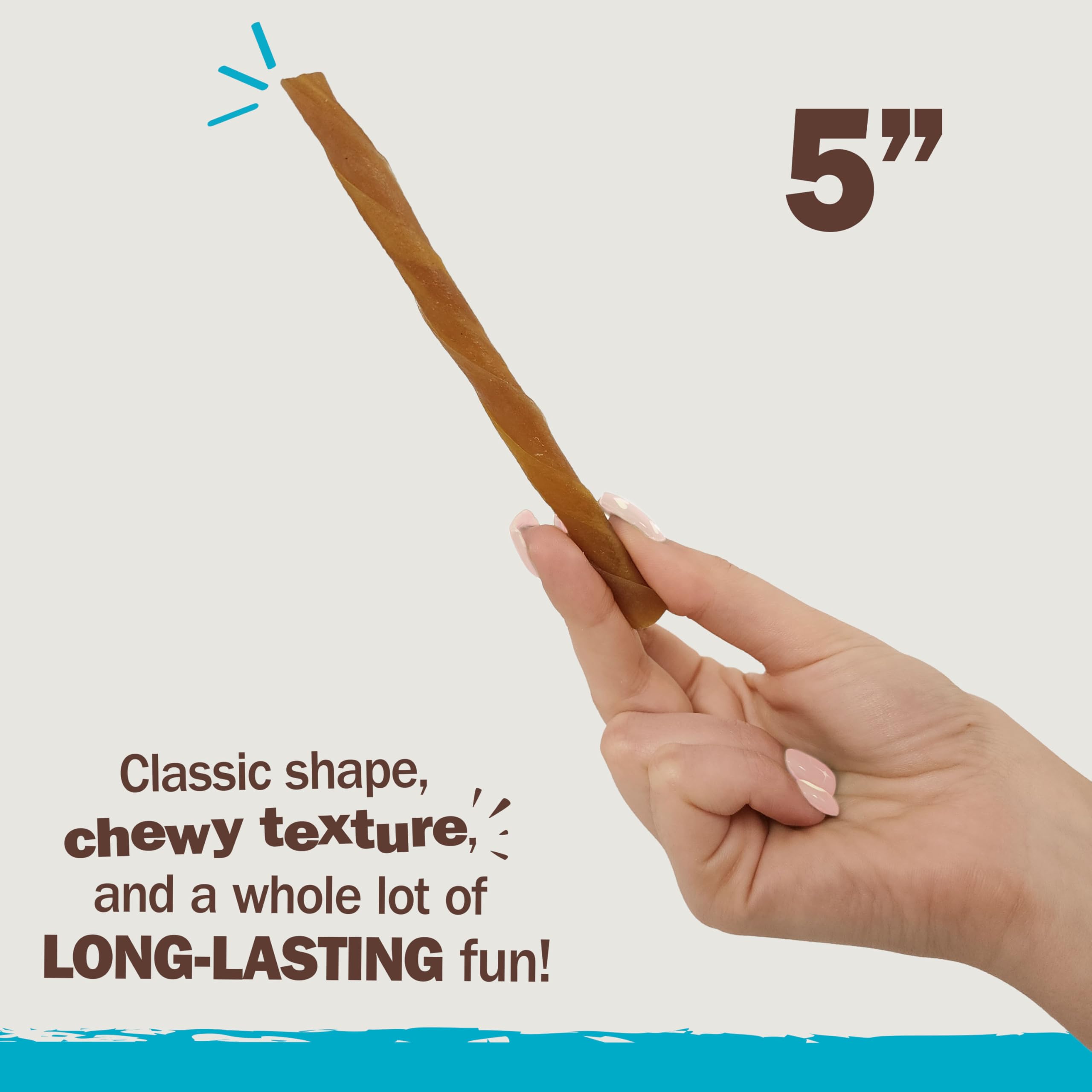 Cadet Chewalicious Classic Chewy Twists with Real Peanut Butter, Rawhide-Free Healthy Dog Chews, Limited-Ingredient & Long-Lasti