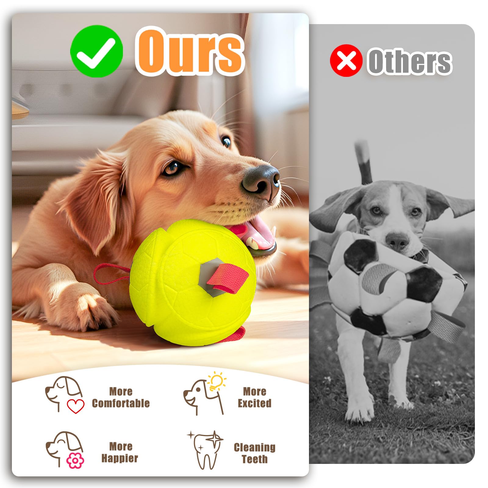 Moonorange 6 Inch Og Toys Soccer Ball With Nylon Straps Interactive Durable For Tug Of War Water Gifts For Puppy Birthday Indoor