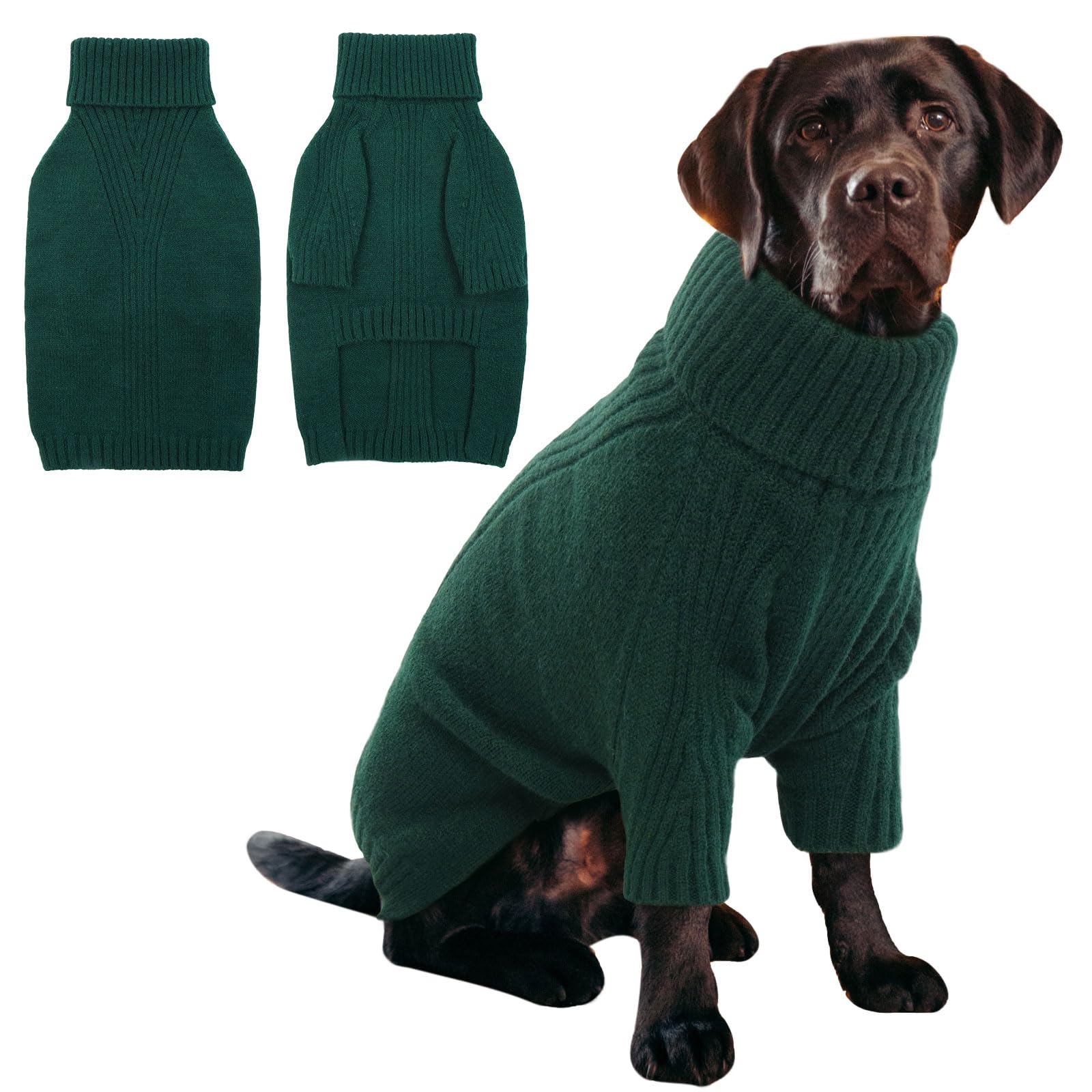 Iecoii Xxl Dog Sweater,Knit Big Dog Sweater Christmas,Pet Turtleneck Doggy Sweatshirt For Extra Large Dogs Boy Girl,Large Size D
