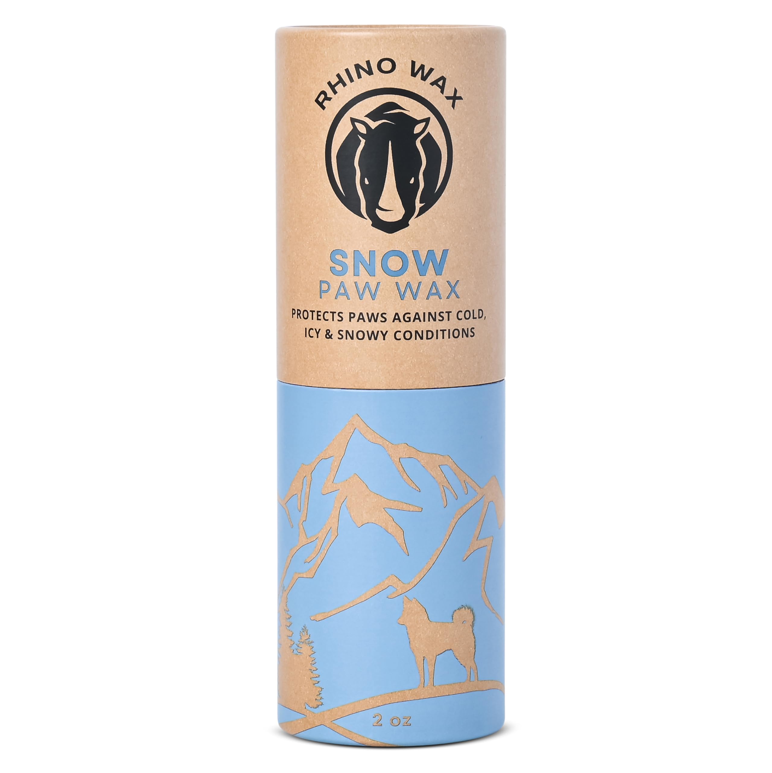 Rhino Wax - Dog Paw Snow Wax 2Oz - Winter Balm For Dogs Feet - Protects Against Cold, Icy, Salt, Wintery Conditions - Moisturize