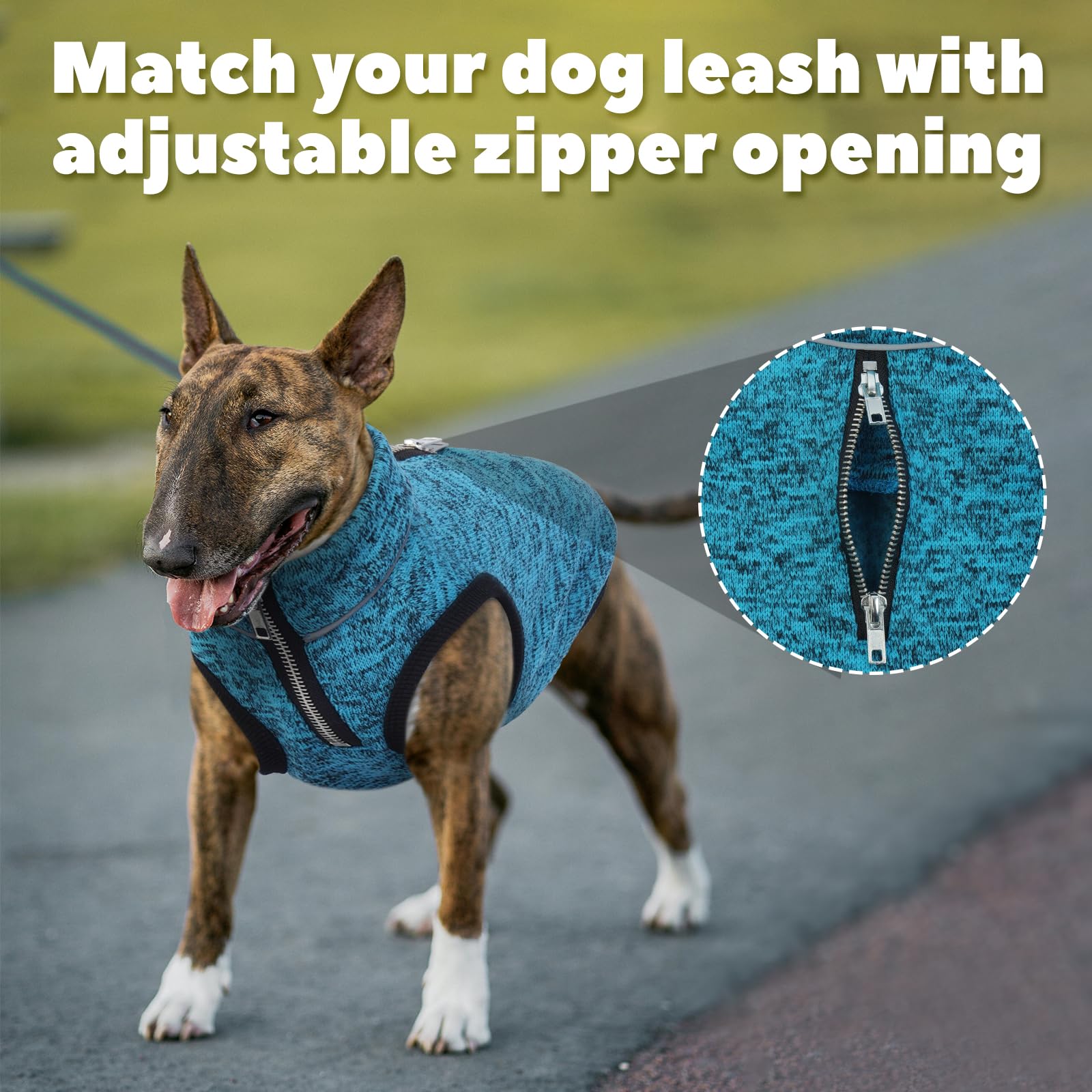 Rozkitch Dog Sweater, Dog Jacket With Fleece Lining, Knit Dog Coats For Small Dogs With Zipper Opening For Harness, Fleece Dog J