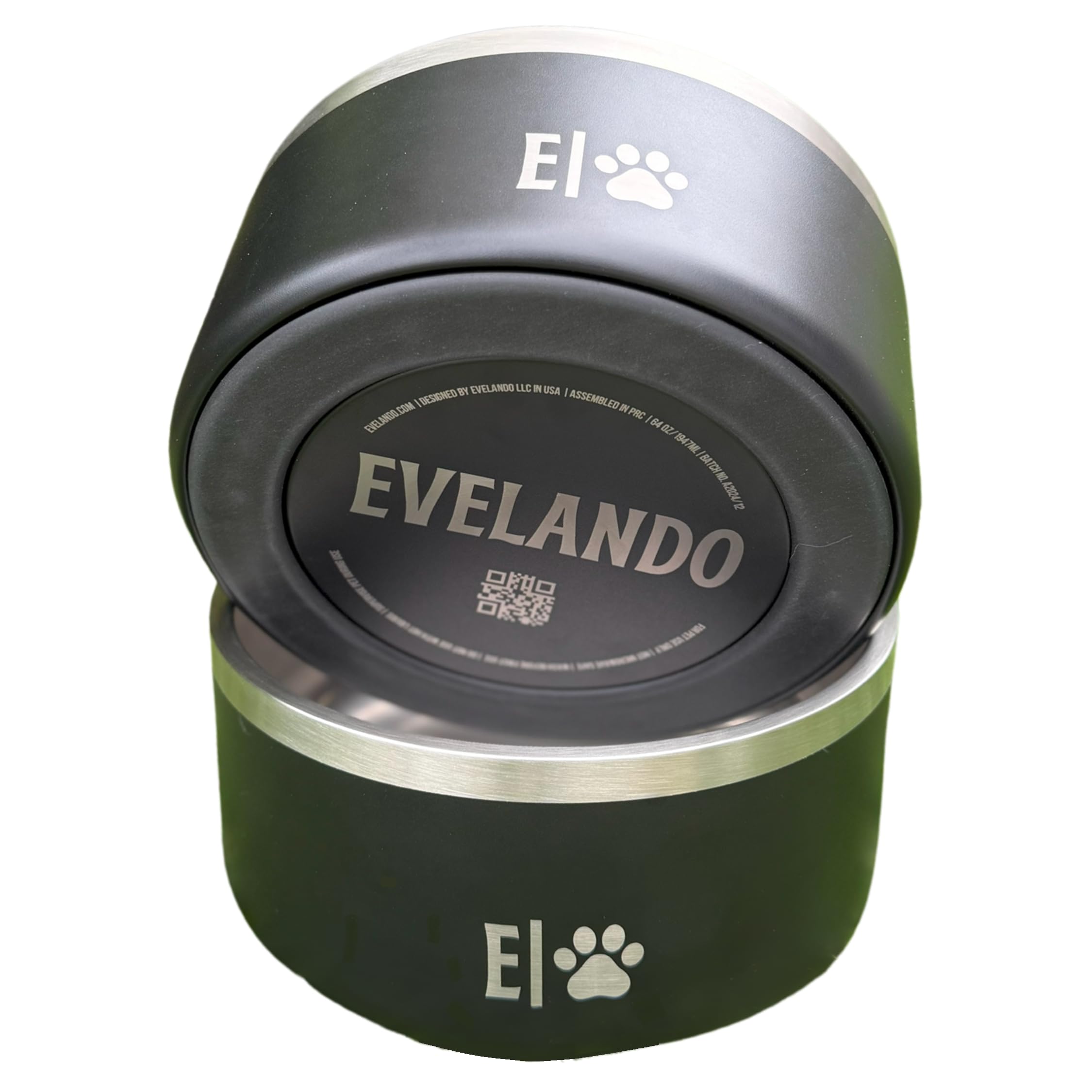 EVELANDO Stainless Steel Dog Bowl 64 oz Large Dog Food Bowl Non Slip & Anti-Skid Heavy-Duty XL Feeder BPA Free Platos para Perro