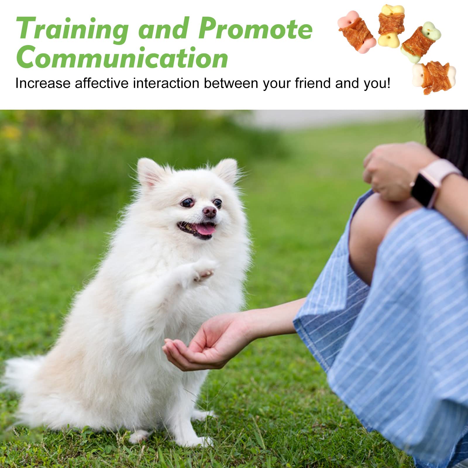 MON2SUN Dog Treats, Mini Chicken Wrapped Biscuits with Added Vitamins, Healthy Training Snacks for Small Medium and Large Dogs,