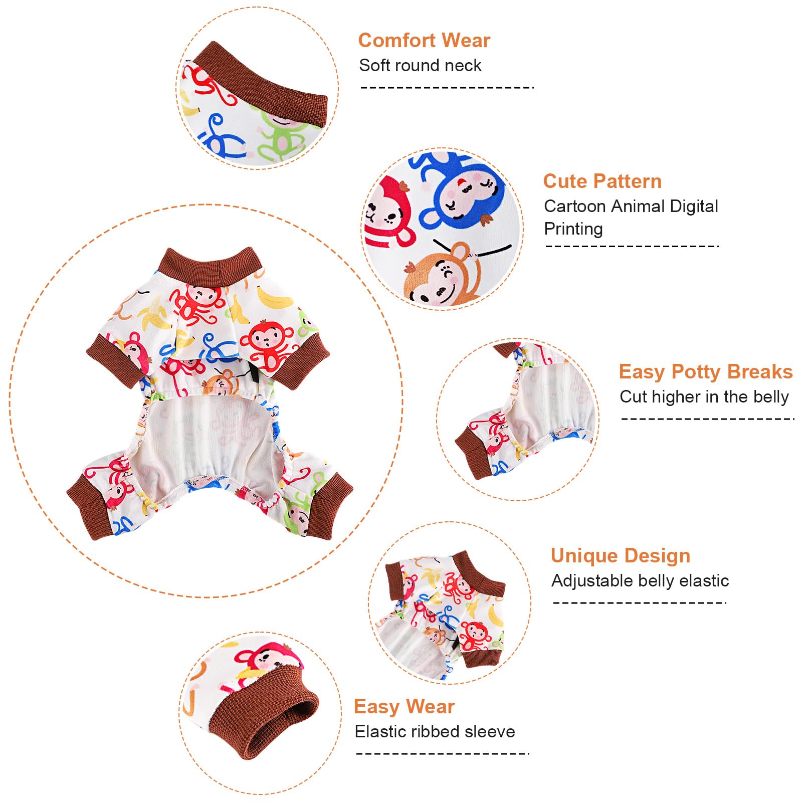 Dog Pajamas for Small Dogs Male Female, Lightweight Velvet Pet Jumpsuit, Stretch Fleece Dog Outfit, Spring Winter Puppy Clothes,