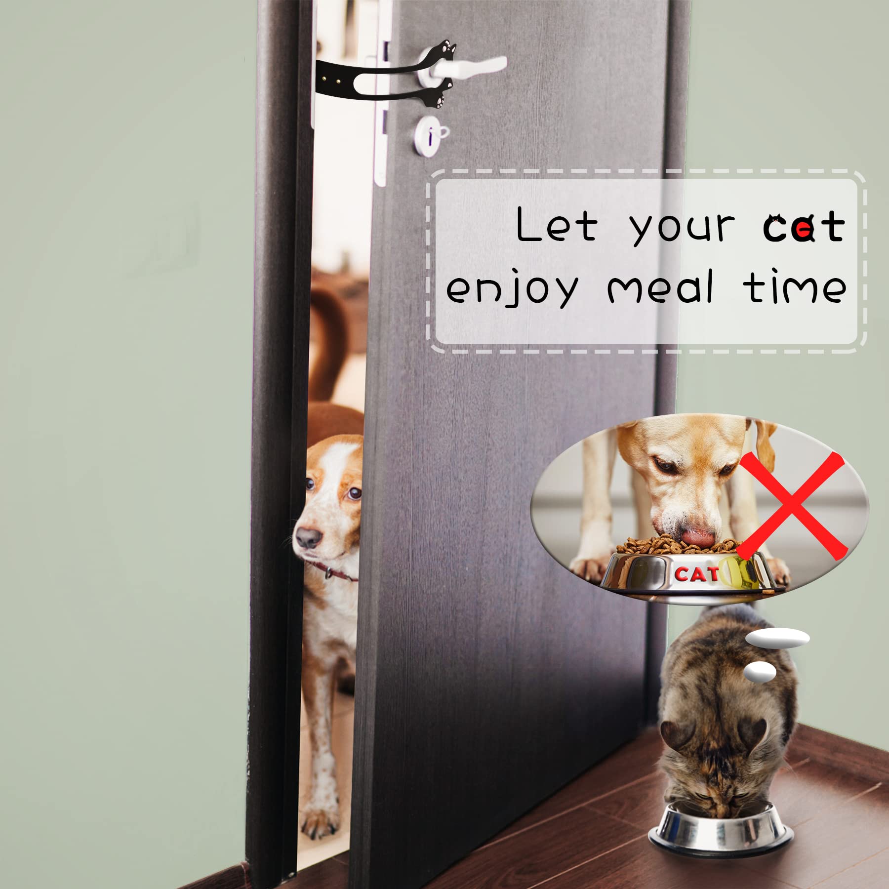 Elilier Cat Door Latch Holder,?8 Adjustable Sizes? Stronger Flex Cat Door Stopper, Keep Door Open 1.5 '' To 8 '', Let 'S Cats In