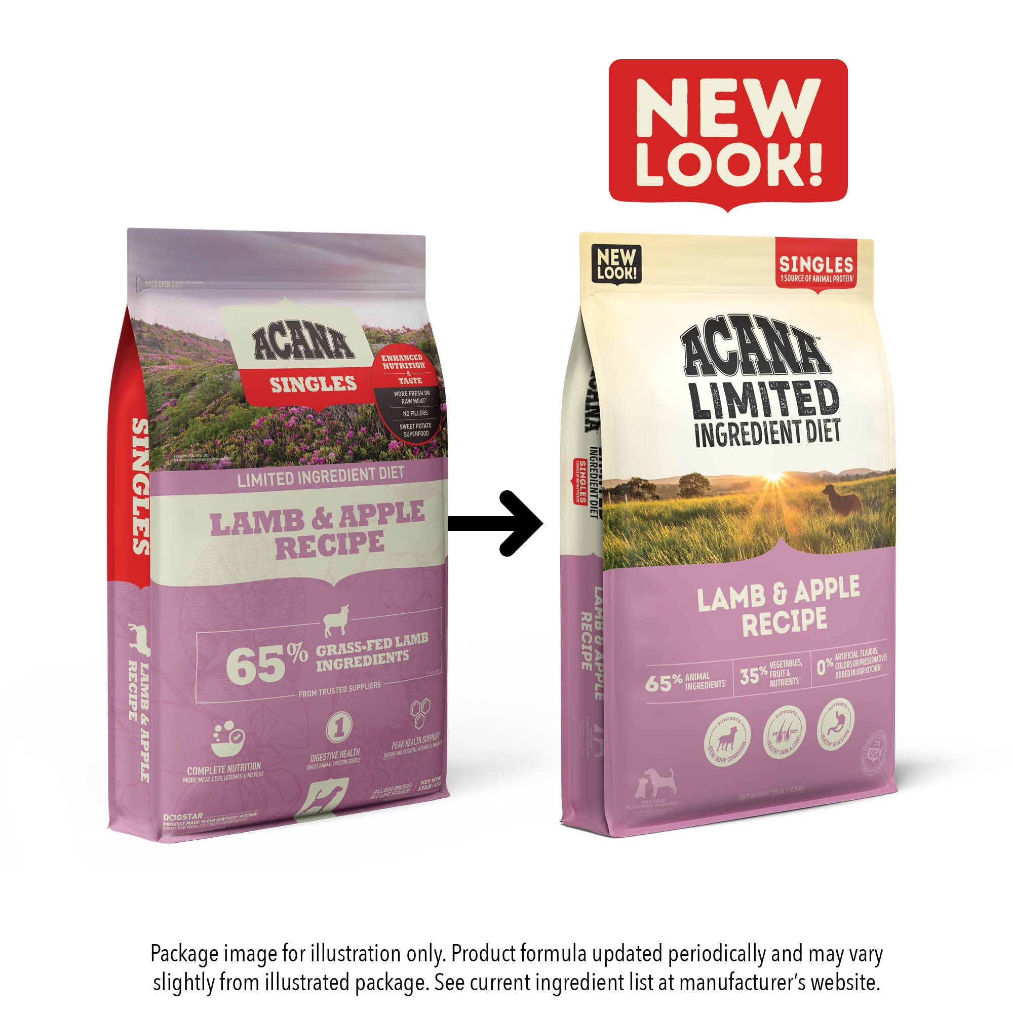 ACANA Singles Limited Ingredient Dry Dog Food, Grain Free Lamb & Apple Dog Food Recipe, 4.5lb
