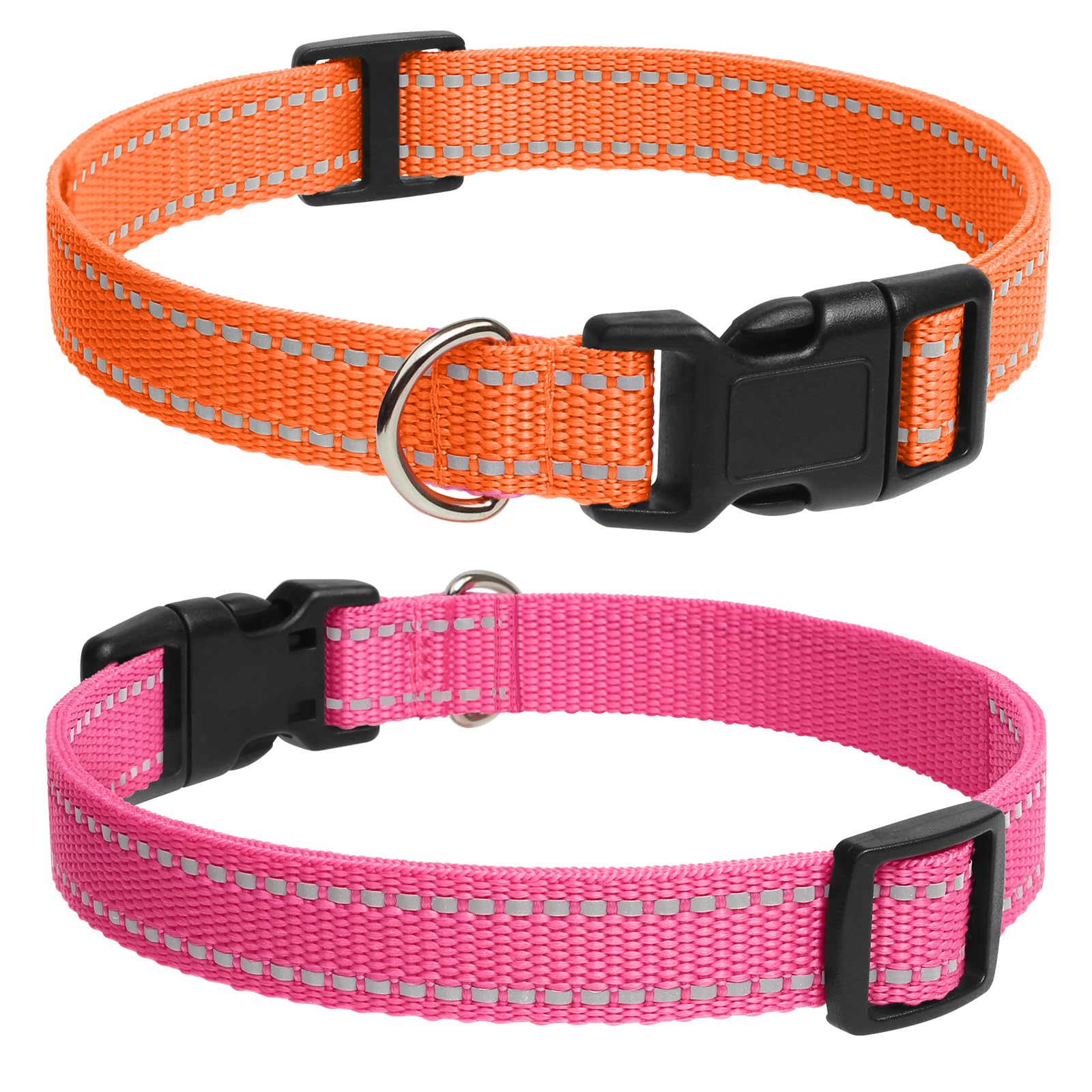 Paipaitek Replacement Training Shock Collar Compatible With E Collar Strap, 3/4 Inch Adjustable Reflective Dog Collar With Metal