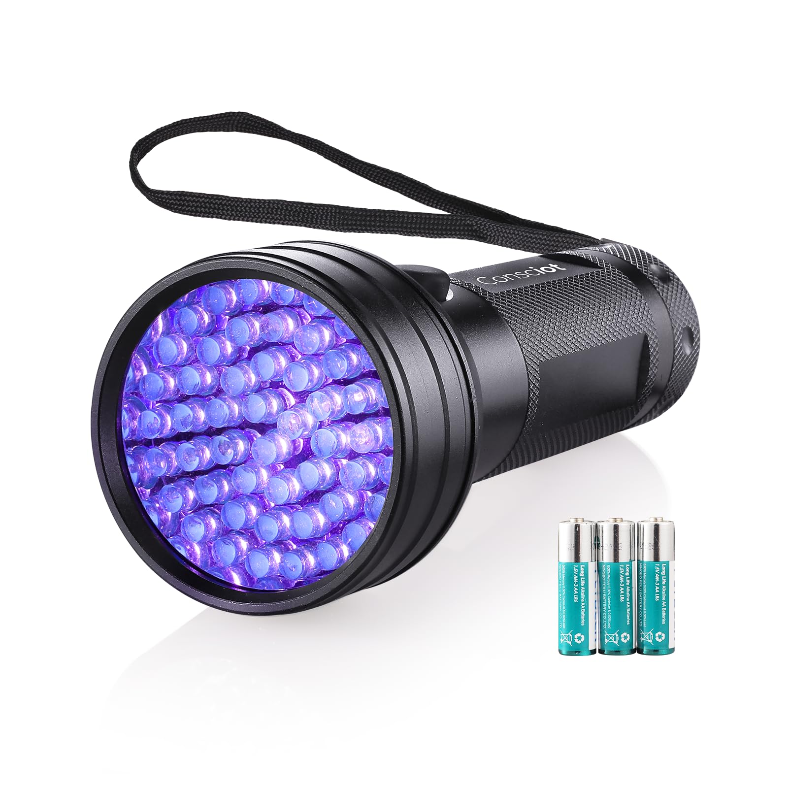 Uv Flashlight Black Light, Consciot 51 Led 395Nm Ultraviolet Blacklight, Portable Torch Light Pet Urine Detector For Dog/Cat Uri