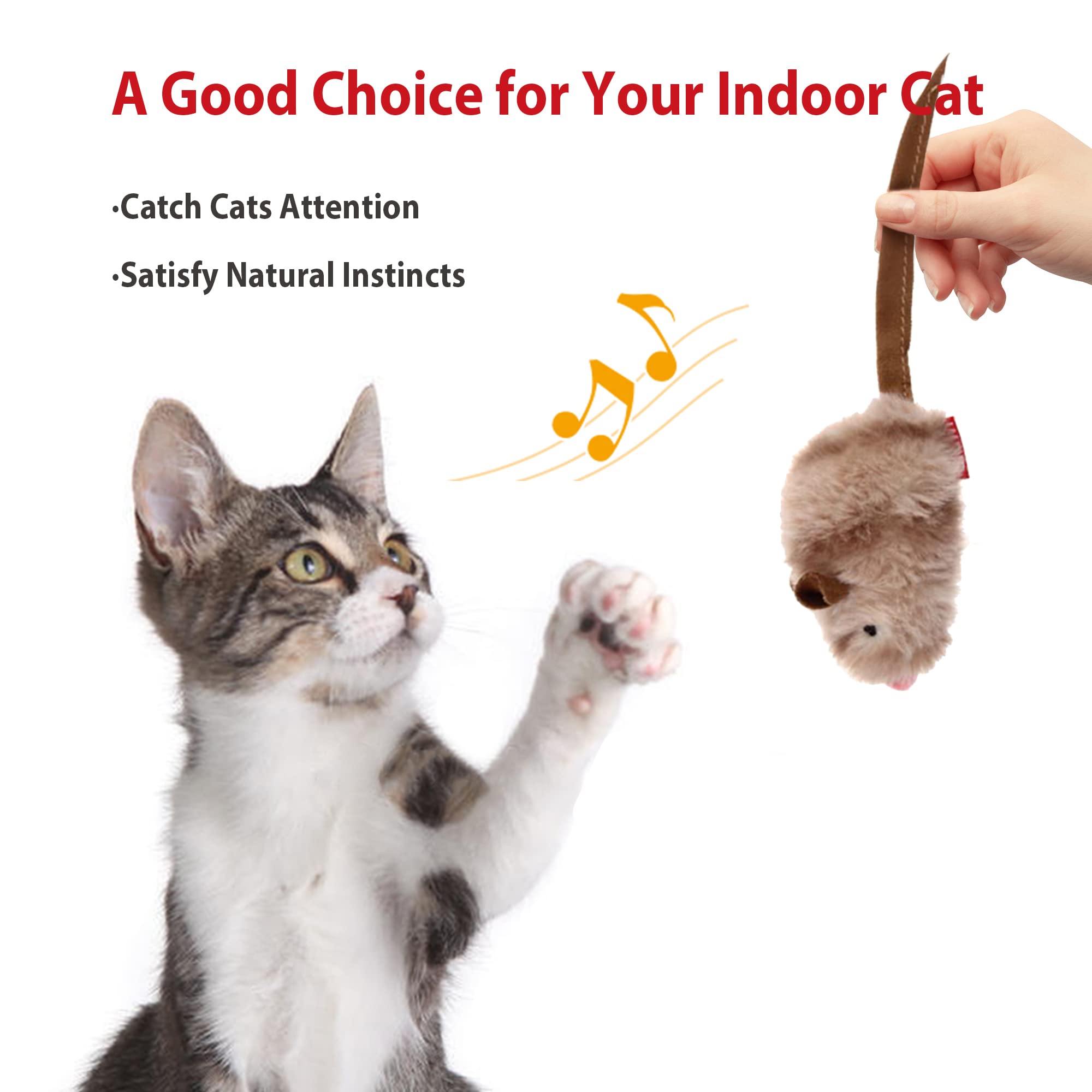 Gigwi Chirp Cat Toy Set, Interactive Chasing Toy For Indoor Cat, Motion Activated Kitten Play Toy, Squeaky Cat Animal Feather Toy