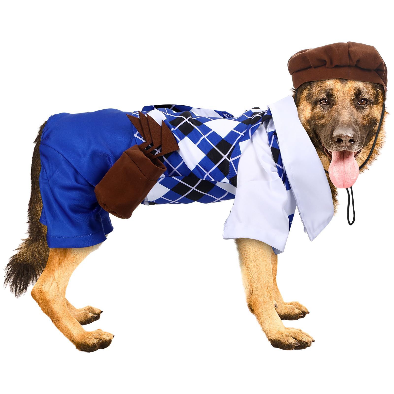 Dog Golf Costume with Golf Bag and Clubs Halloween Funny Pet Costumes Dog Cosplay Outfits Halloween Holiday Pet Party Supplies f
