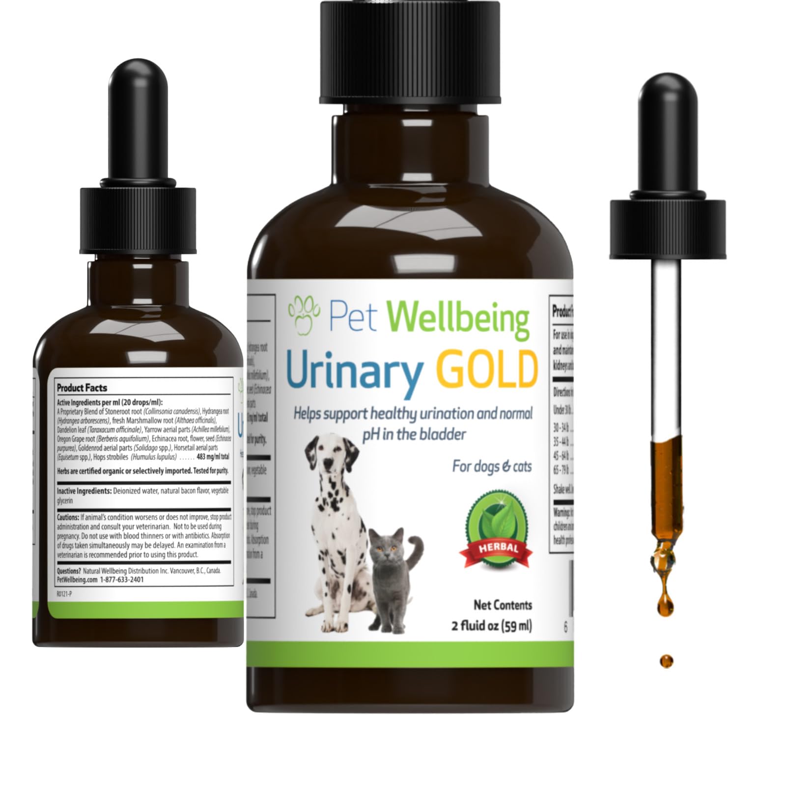 Pet Wellbeing Urinary Gold for Dogs - Vet-Formulated Multi-Herb Urinary Tract Support - Bladder Health & Urinary System Wellness