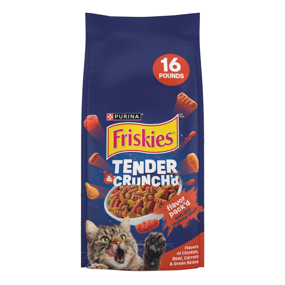 Purina Friskies Tender And Crunch'D With Flavors Of Chicken, Beef, Carrots And Green Beans - 16 Lb. Bag