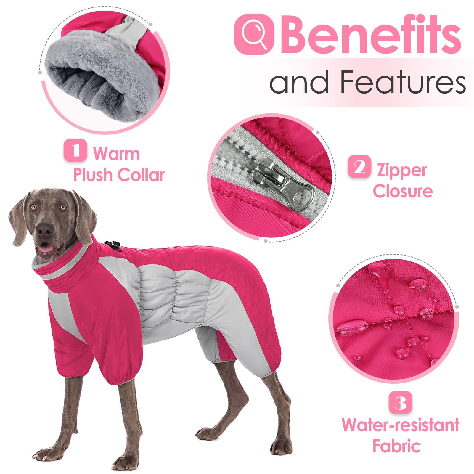 AOFITEE Small Dog Coat Warm Dog Jacket Winter, Windproof Dog Winter Coat with Harness Built in, Reflective Turtleneck Dog Puffer