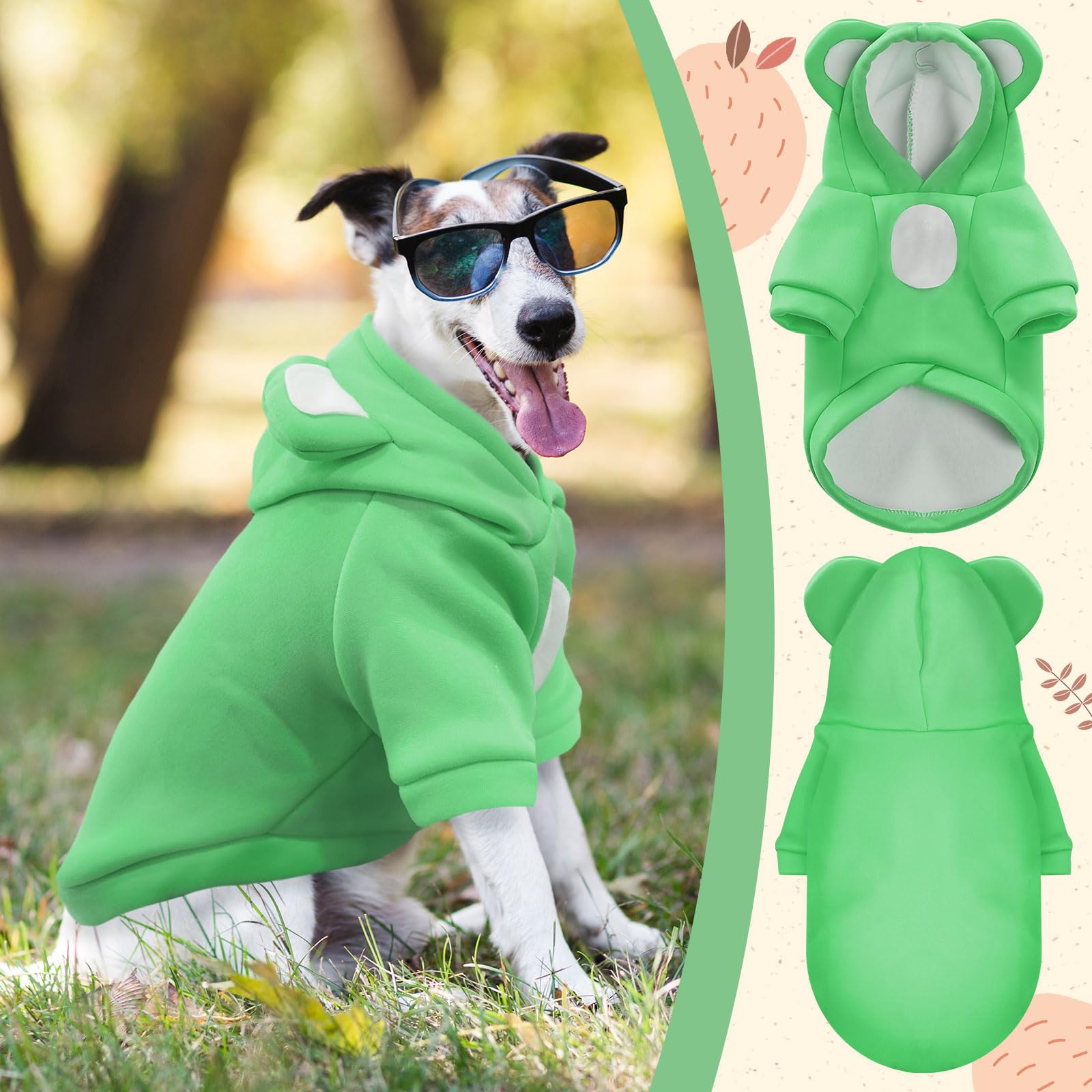 HRTTSY Small Dog Hoodie Soft Warm Fleece Fall Winter Dog Clothes Cute Puppy Sweaters Cat Coat Funny Blank Pullover Doggy Hooded